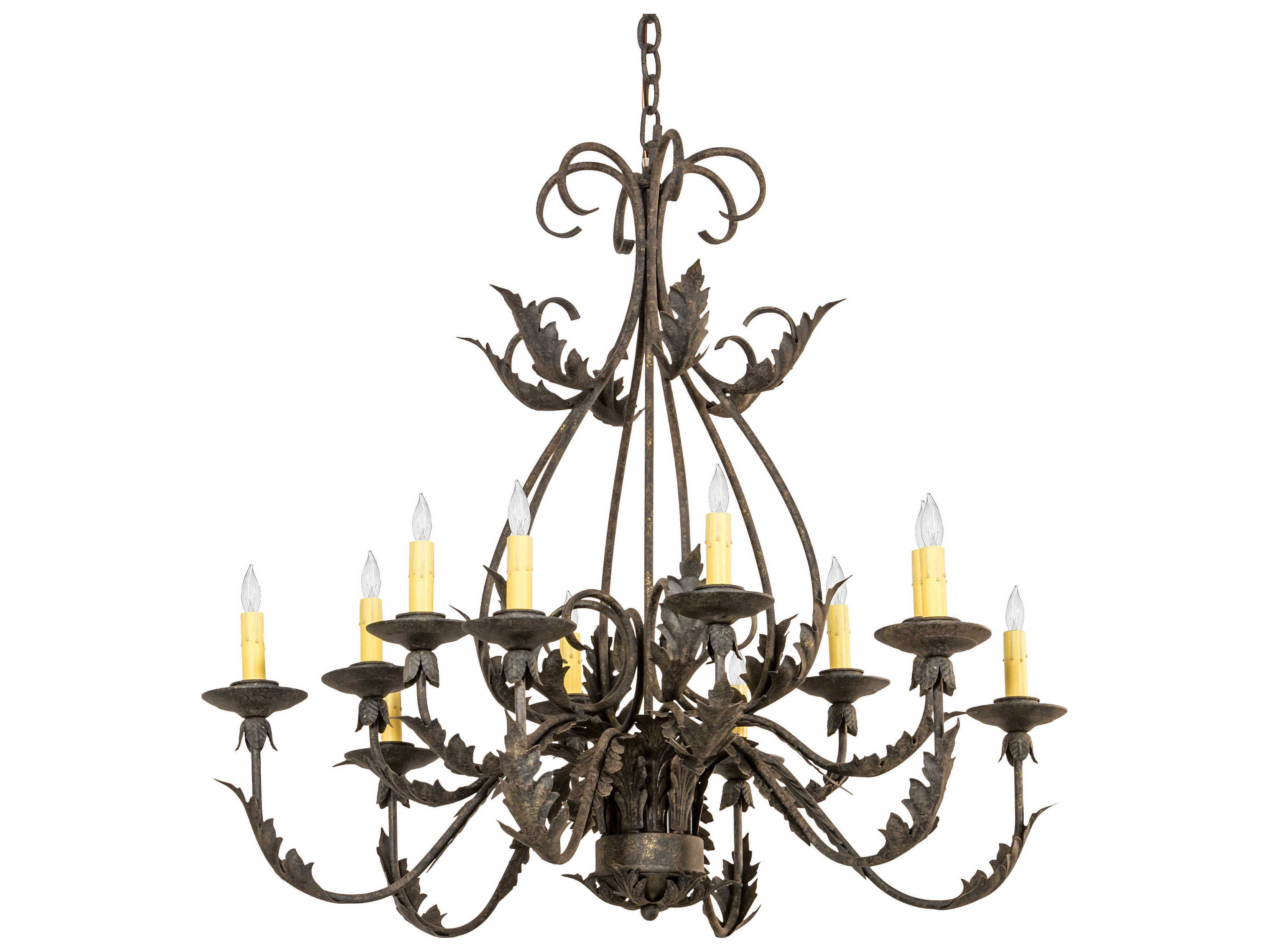 Meyda French Elegance 12-Light Chocolate Brown Candelabra Chandelier