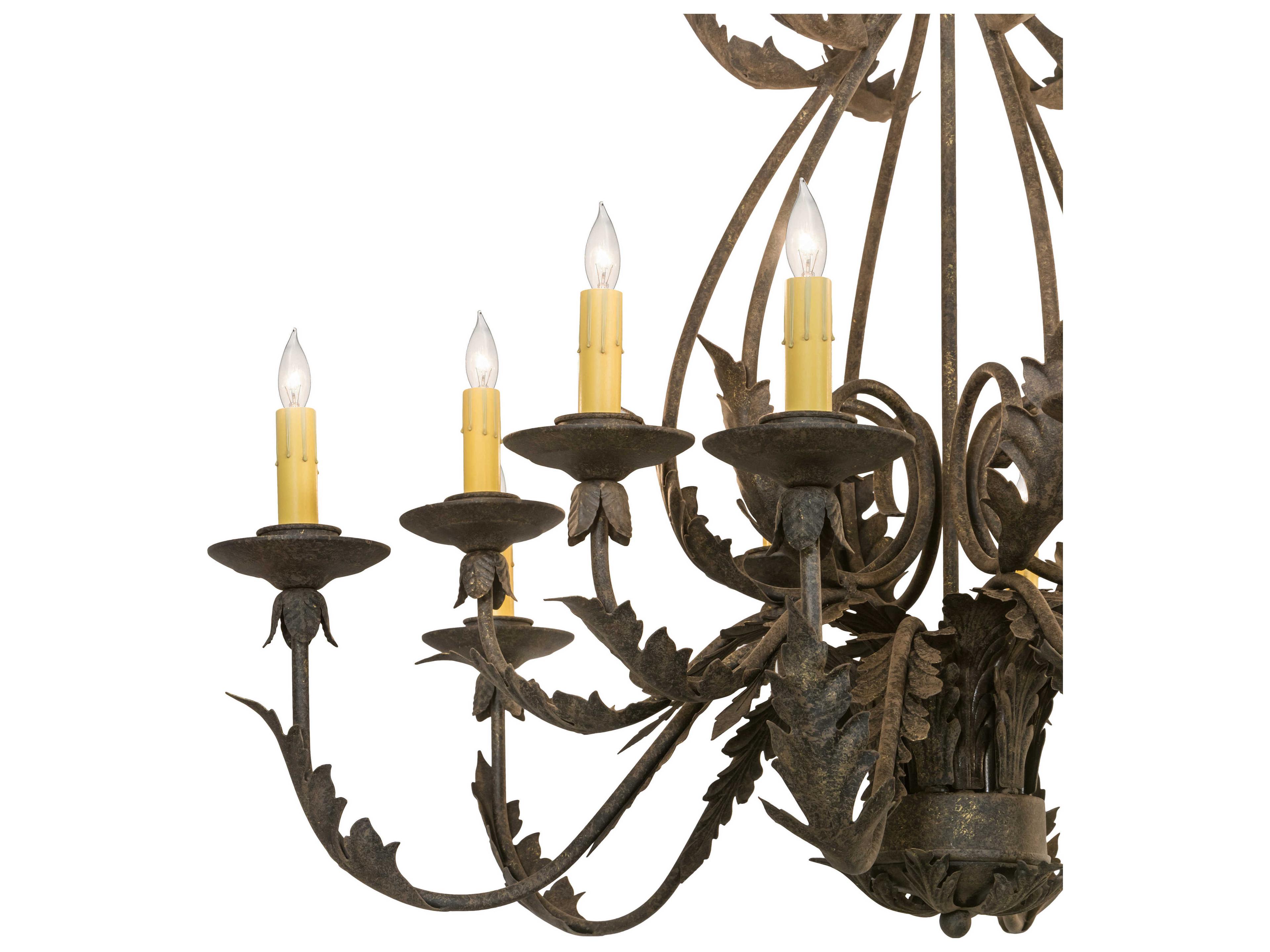 Meyda French Elegance 12-Light Chocolate Brown Candelabra Chandelier