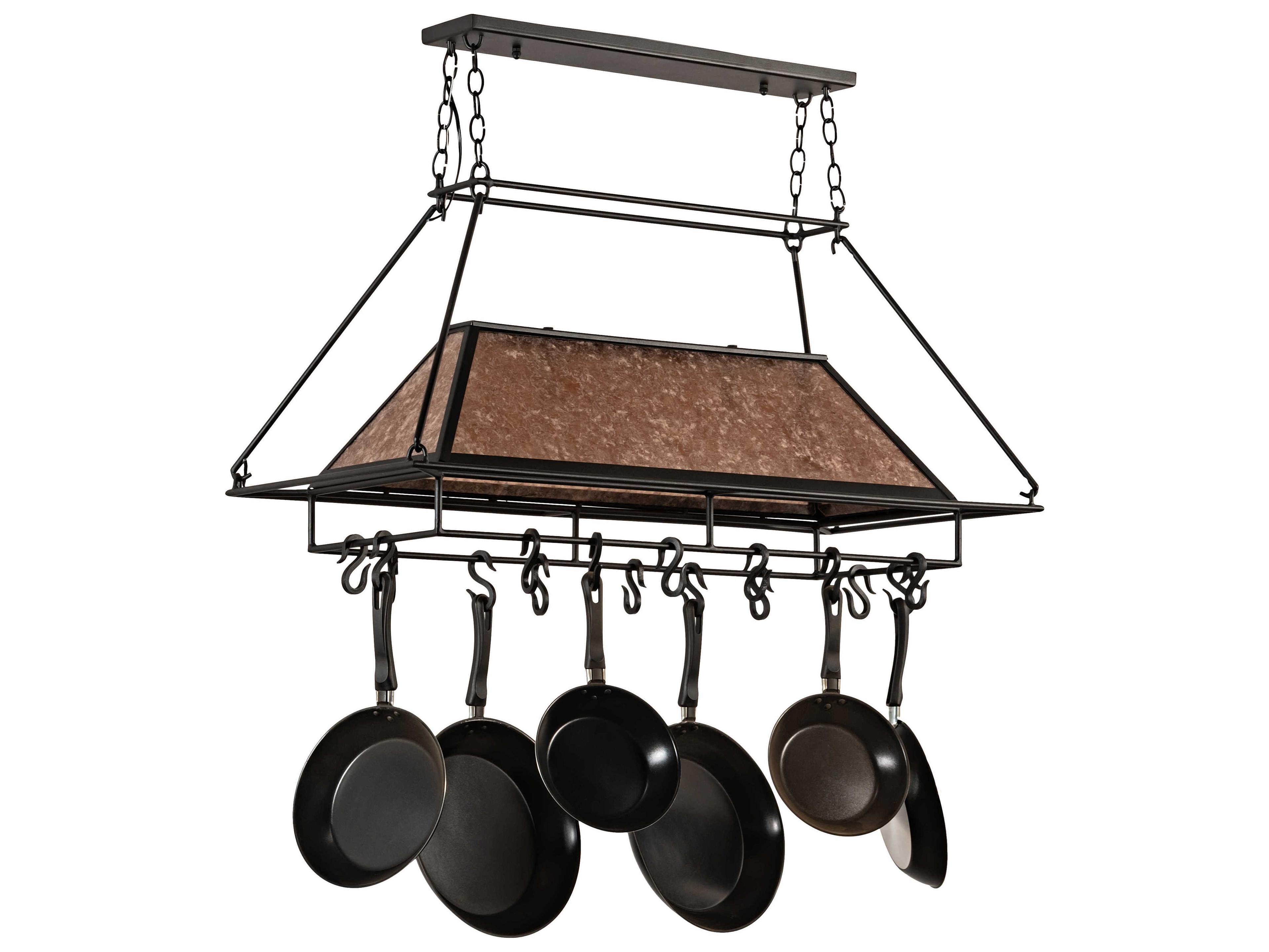 Meyda Mission 2-Light Wrought Iron Black Island Pendant