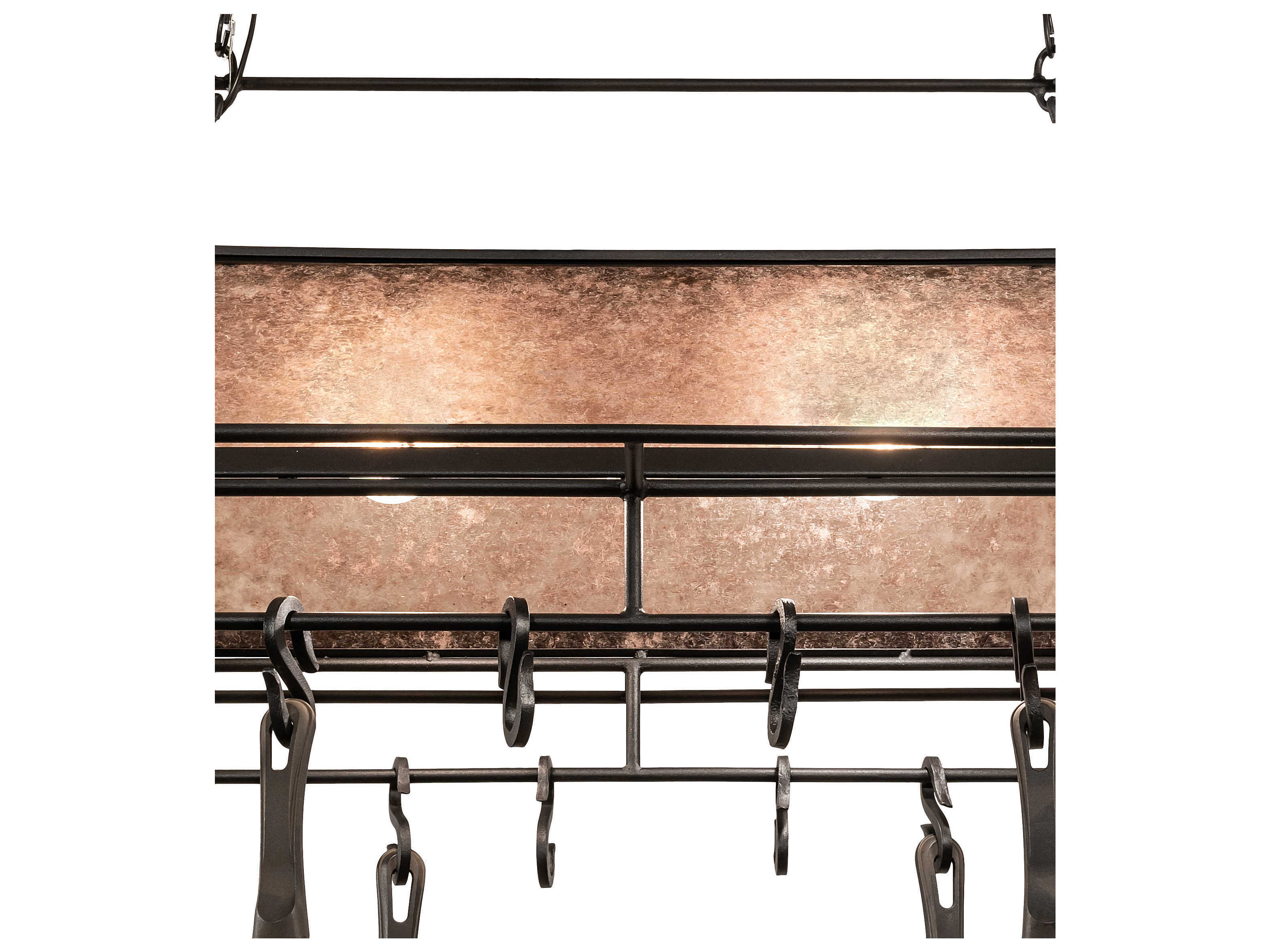 Meyda Mission 2-Light Wrought Iron Black Island Pendant