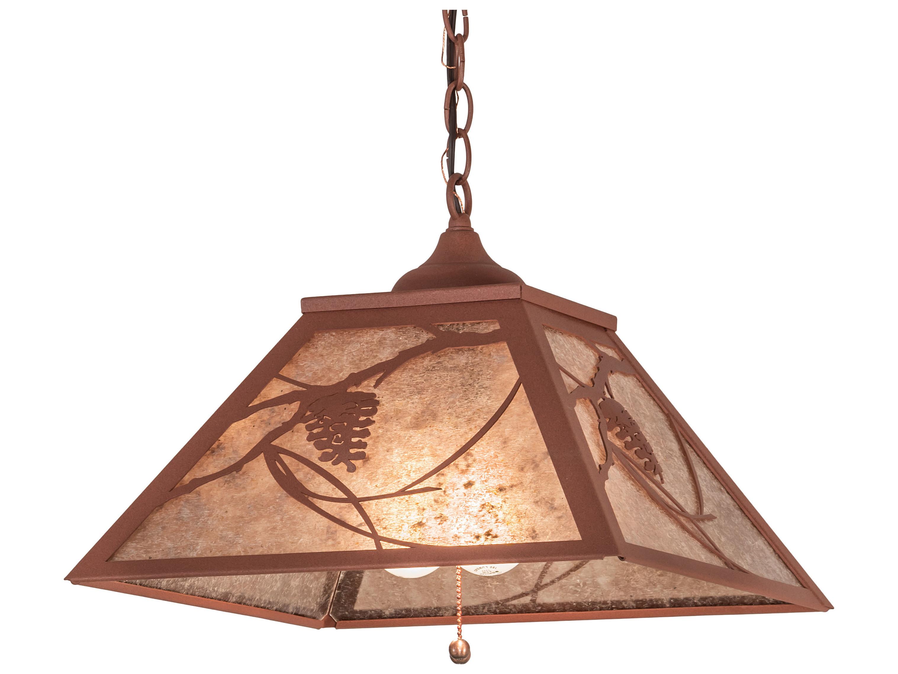 Meyda Whispering Pines 2-Light Rust Brown Pendant