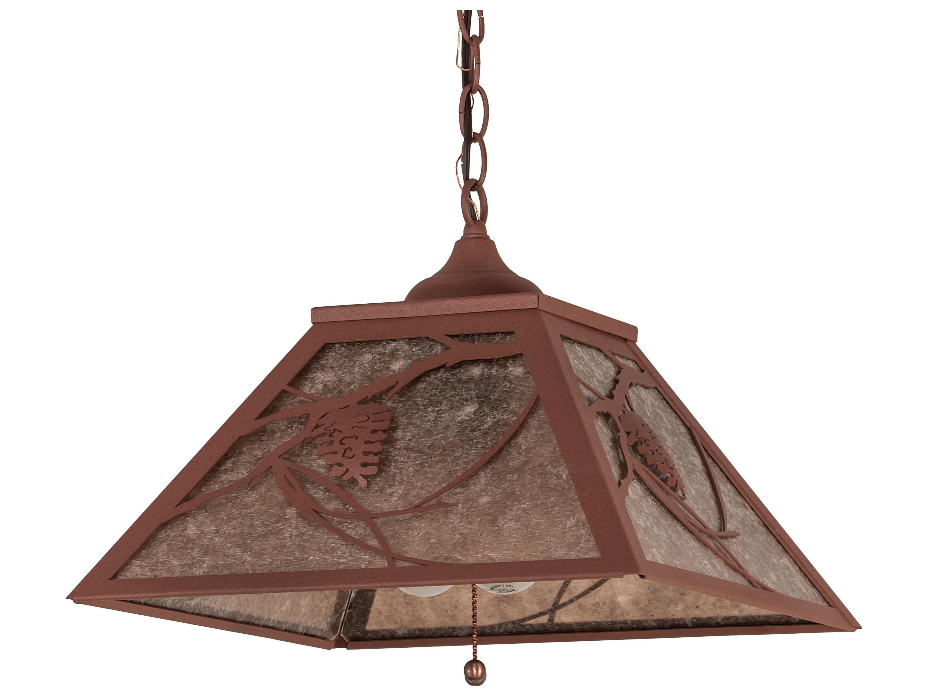 Meyda Whispering Pines 2-Light Rust Brown Pendant