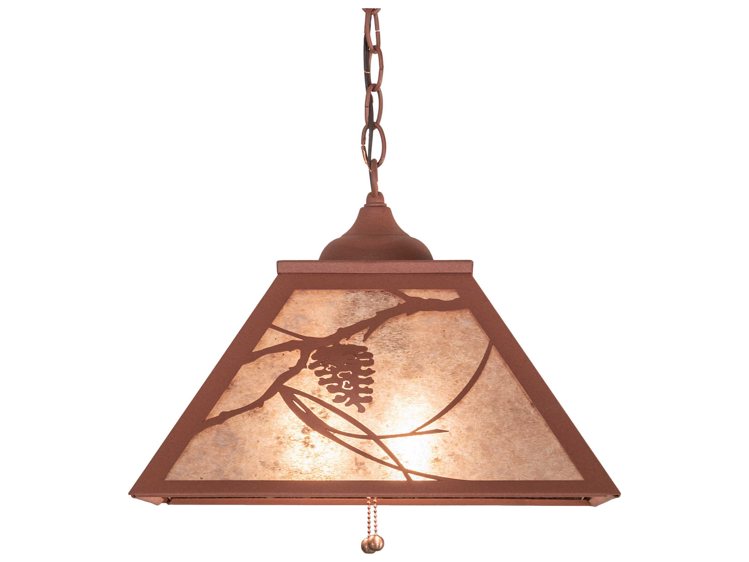 Meyda Whispering Pines 2-Light Rust Brown Pendant