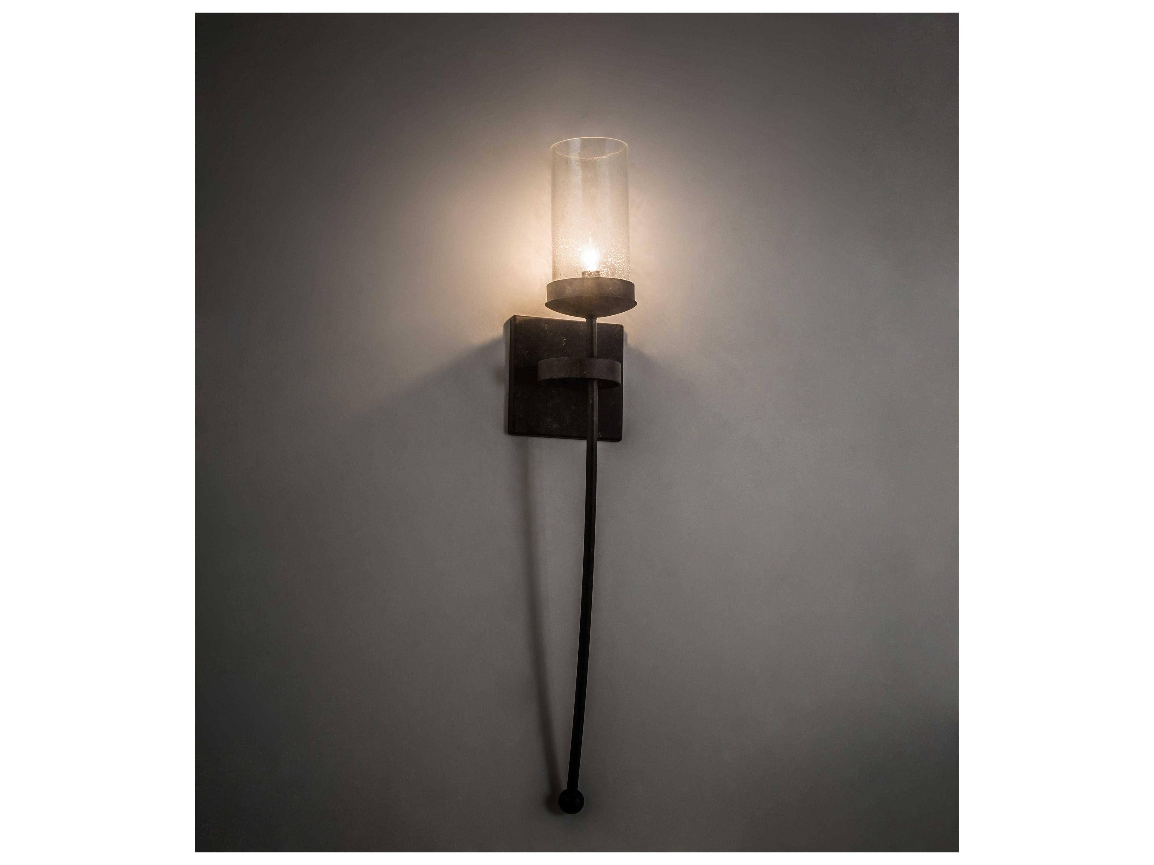 Meyda Bechar 1-Light Antique Brown Glass Wall Sconce