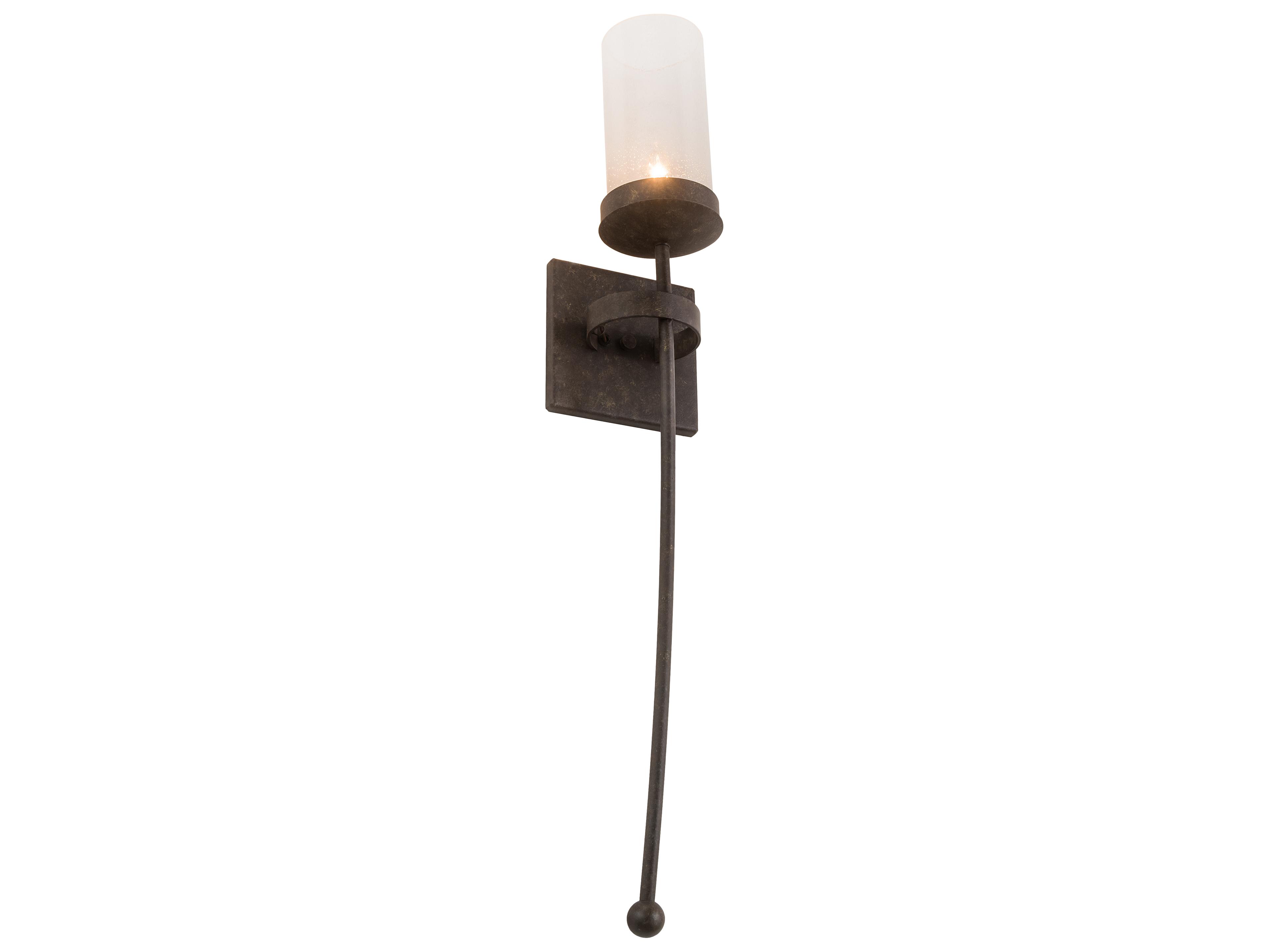 Meyda Bechar 1-Light Antique Brown Glass Wall Sconce
