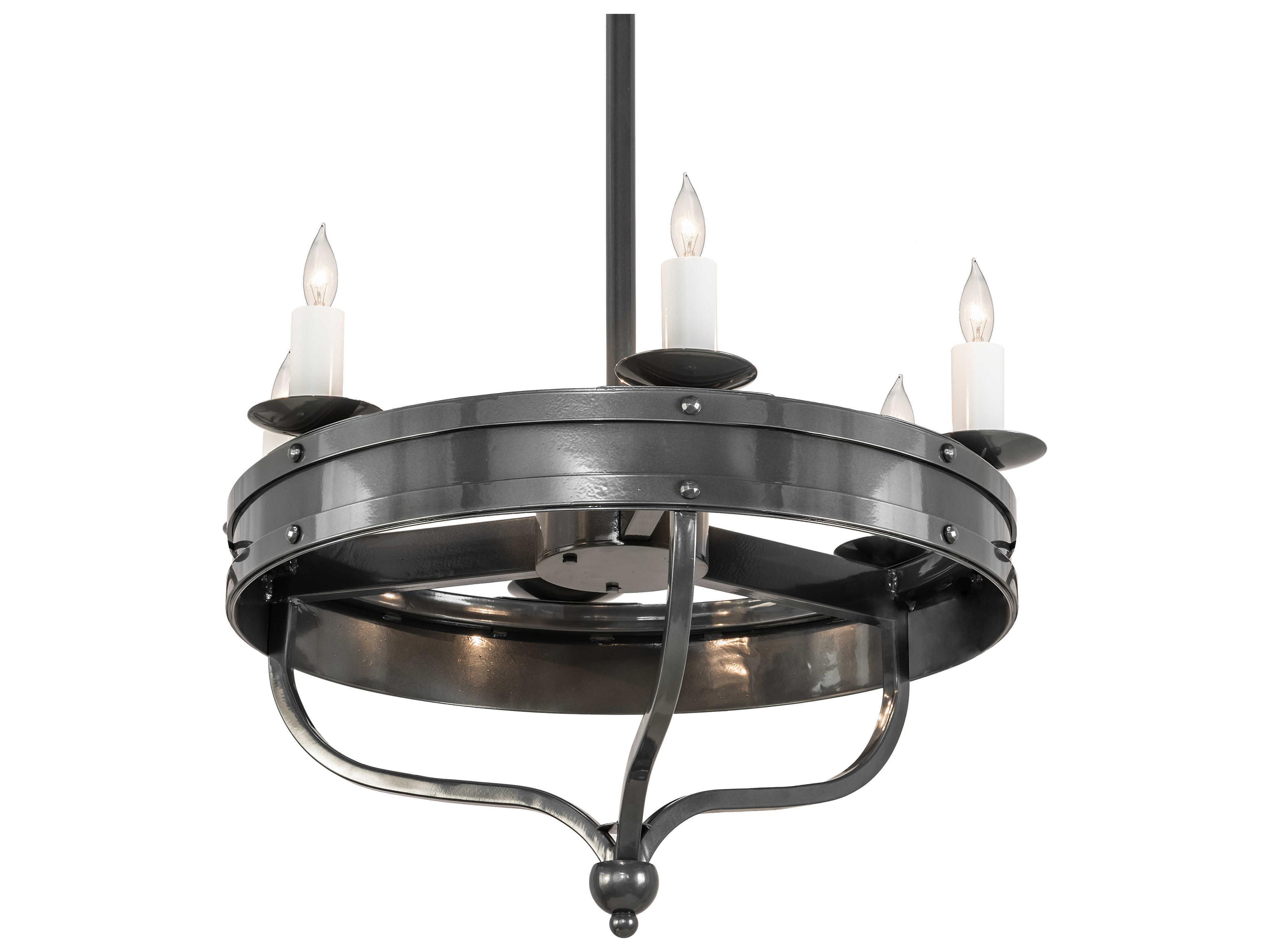 Meyda Parnella 6-Light Black White Candelabra Chandelier
