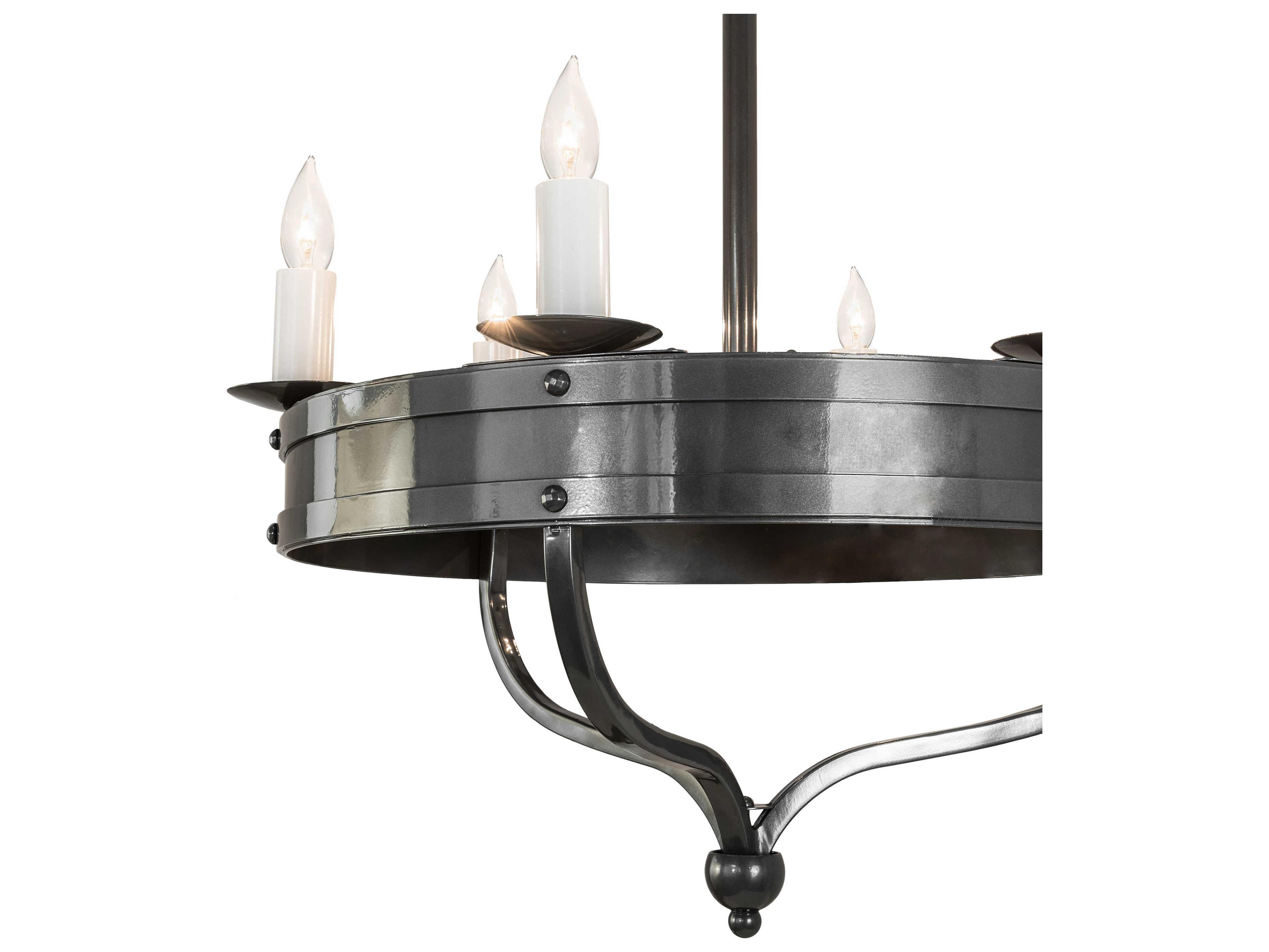 Meyda Parnella 6-Light Black White Candelabra Chandelier