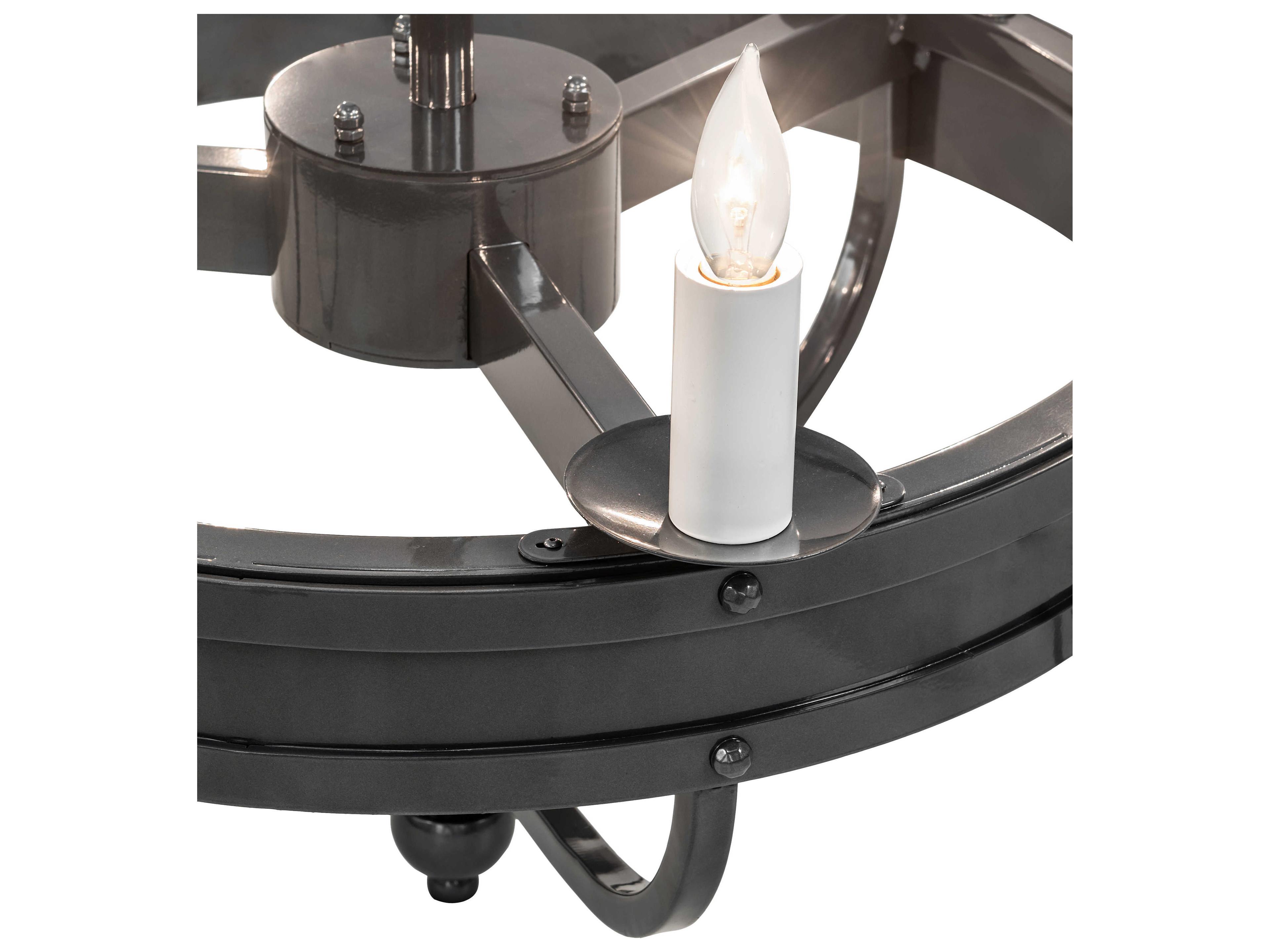 Meyda Parnella 6-Light Black White Candelabra Chandelier