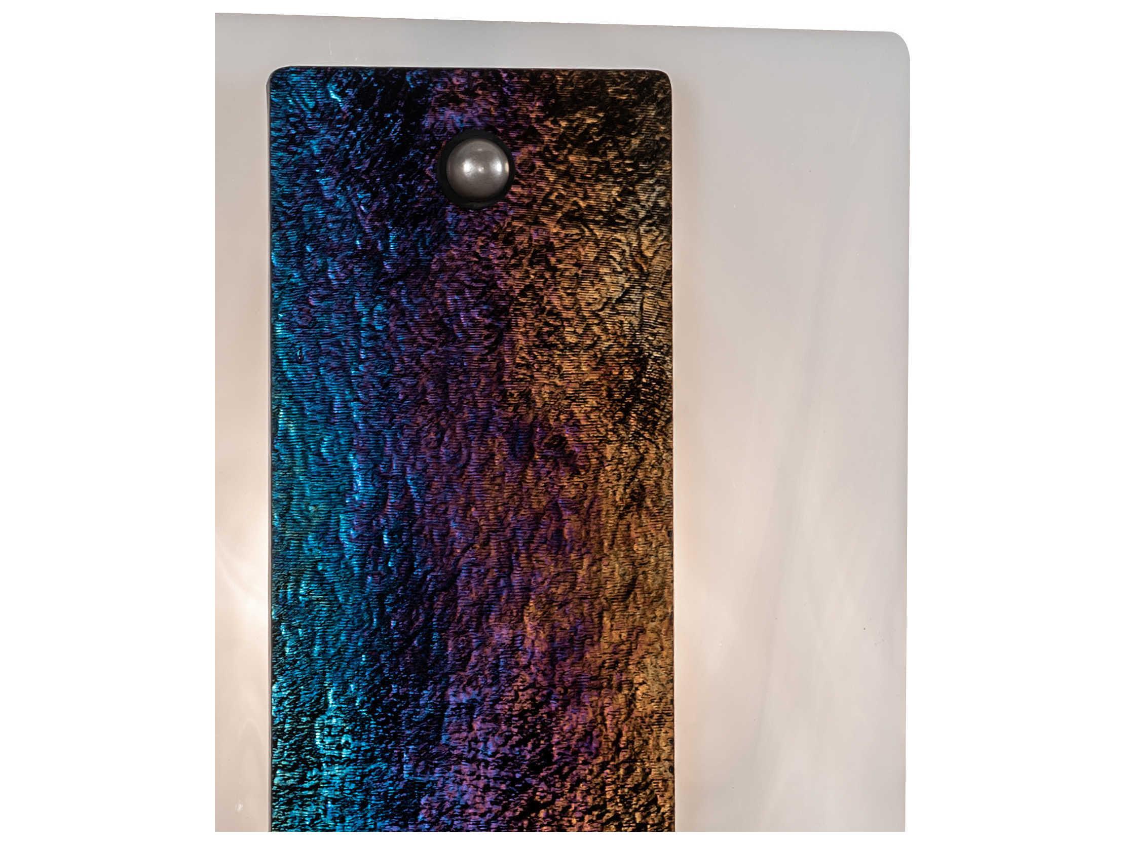 Meyda Metro 1-Light Nickel Black Glass Wall Sconce