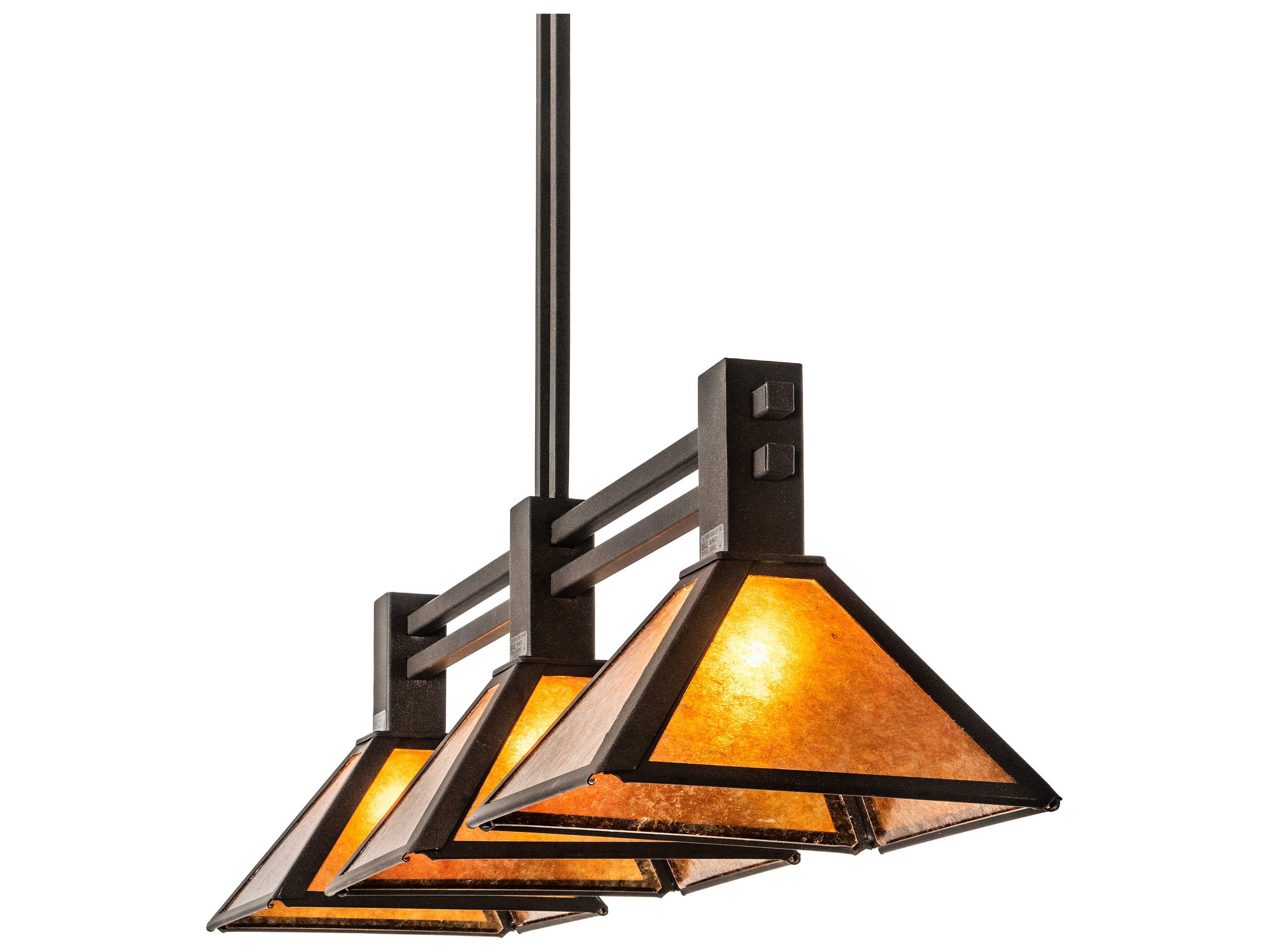 Meyda Soffe 3-Light Dark Roast Brown Geometric Island Pendant