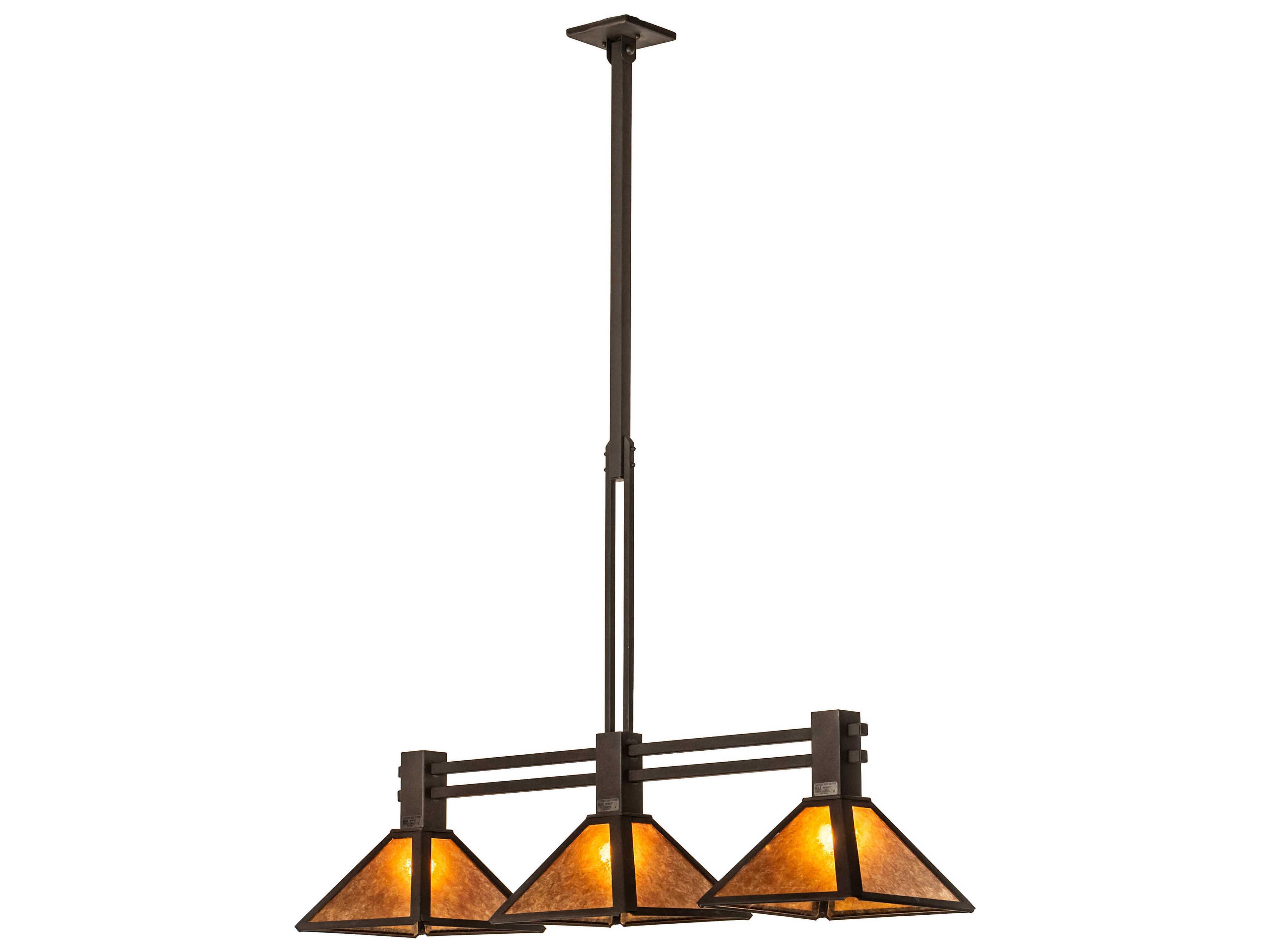 Meyda Soffe 3-Light Dark Roast Brown Geometric Island Pendant