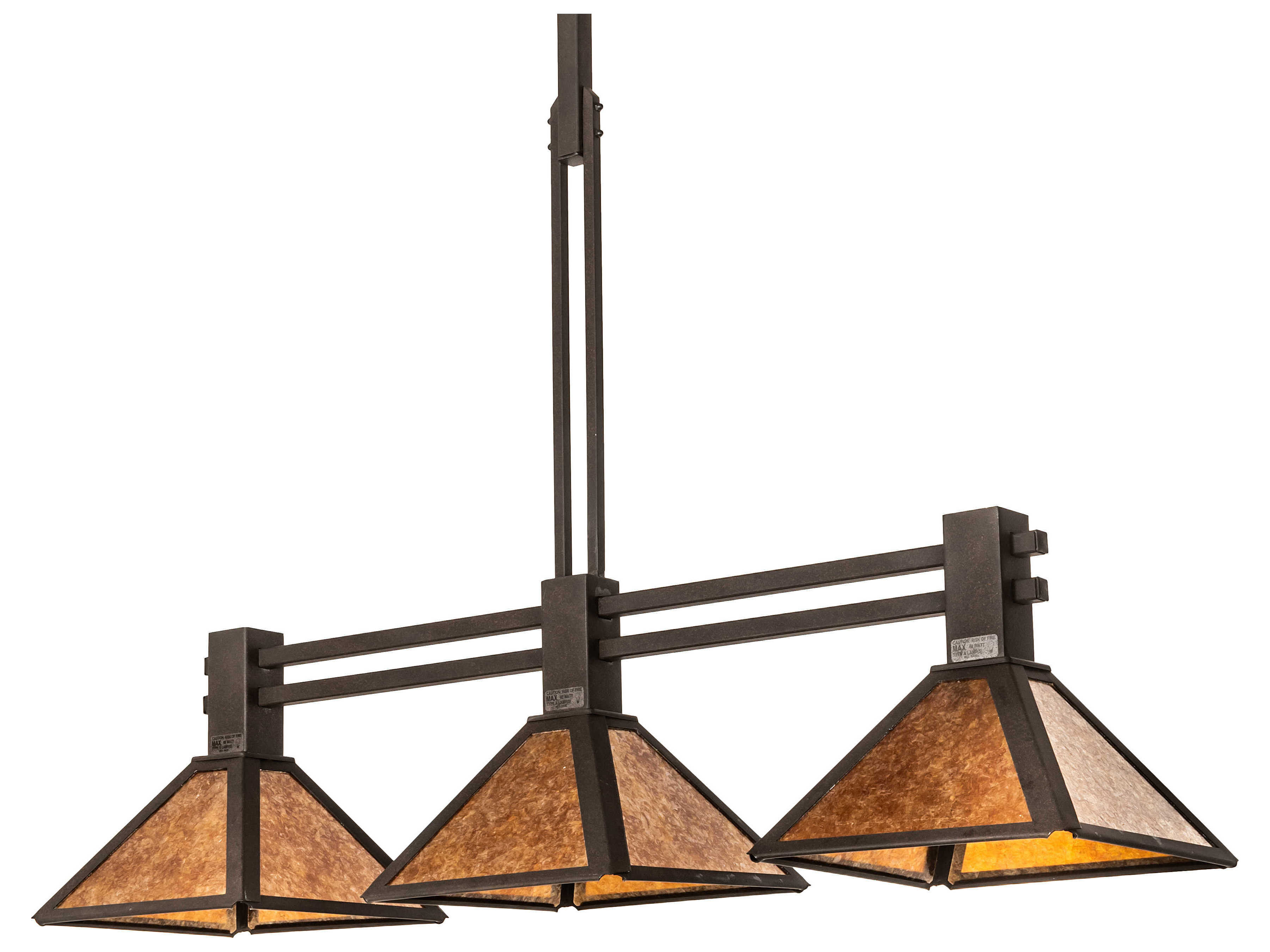 Meyda Soffe 3-Light Dark Roast Brown Geometric Island Pendant
