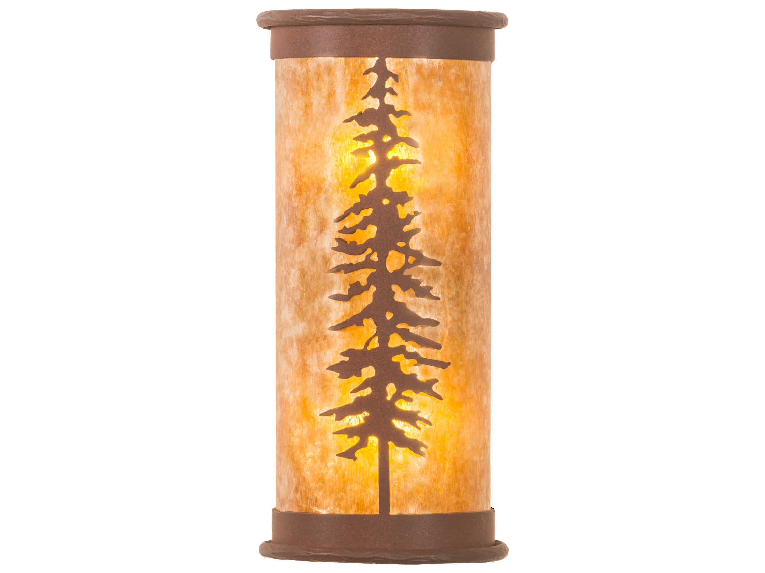 Meyda Pines 2-Light Red Rust Brown Wall Sconce