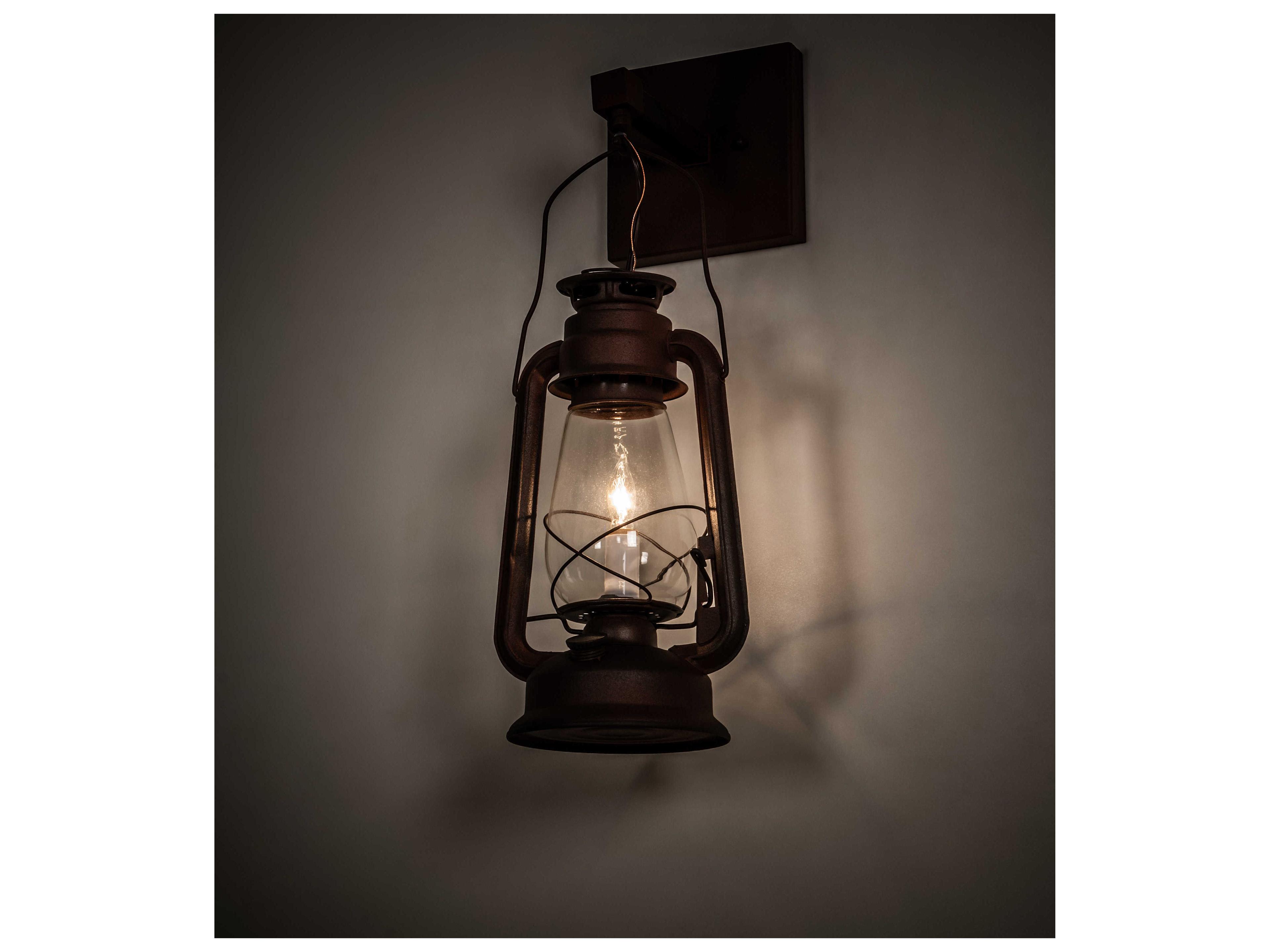 Meyda Miner Lantern 1 - Light Glass Outdoor Wall Light