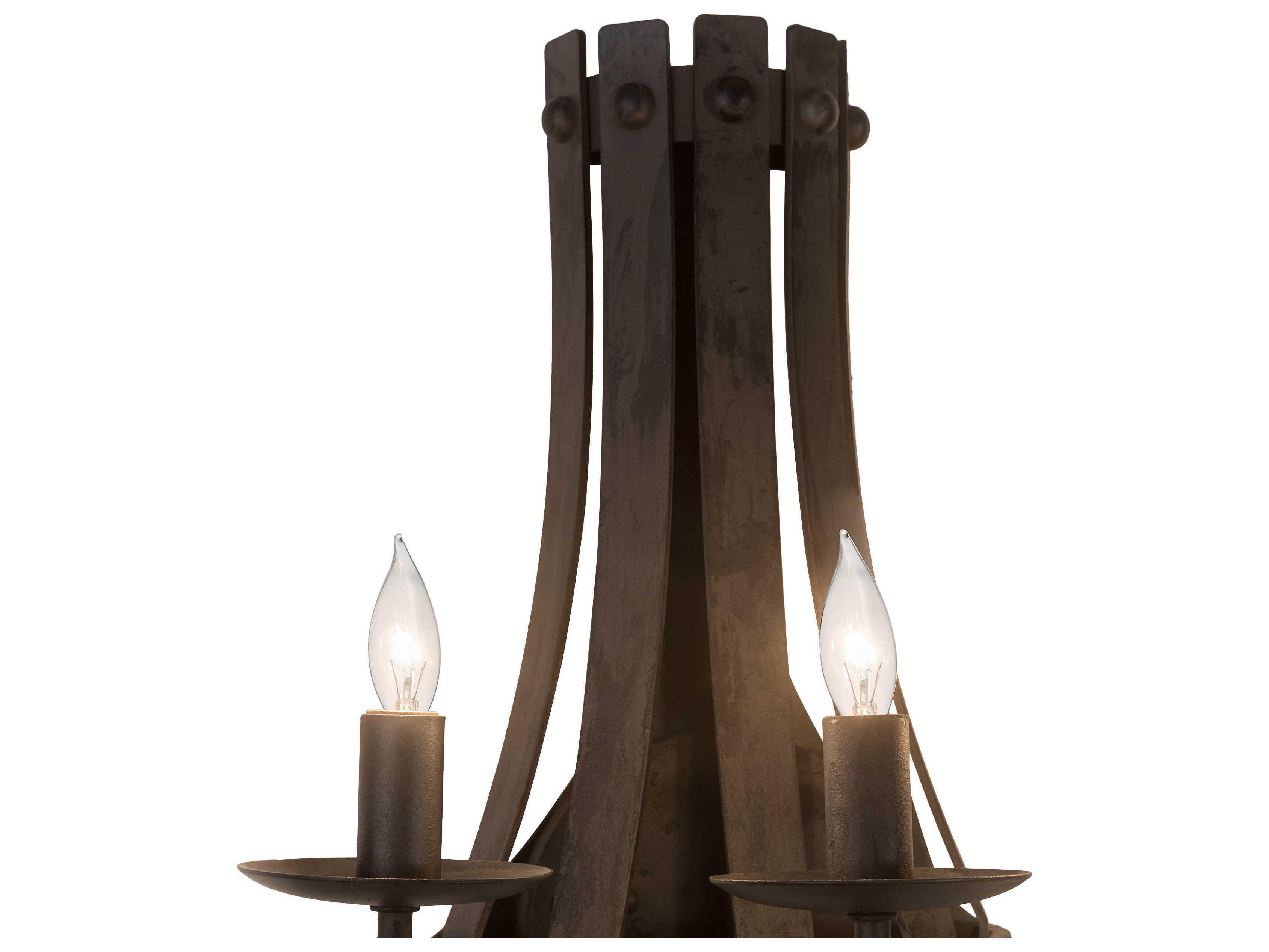 Meyda Barrel Stave 3-Light Black Wall Sconce