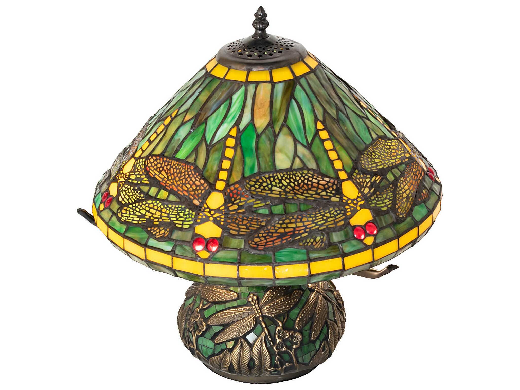 Meyda Tiffany Dragonfly Mahogany Bronze Table Lamp