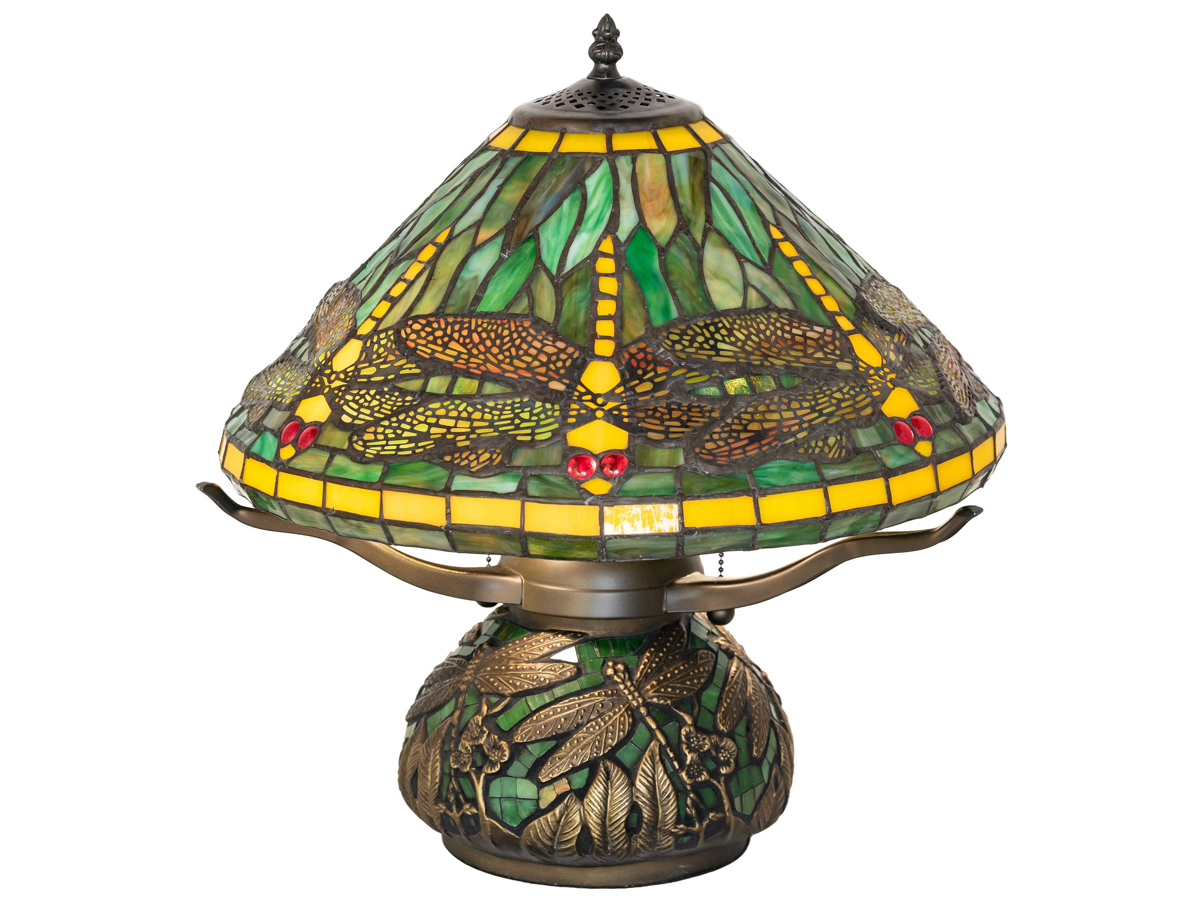 Meyda Tiffany Dragonfly Mahogany Bronze Table Lamp