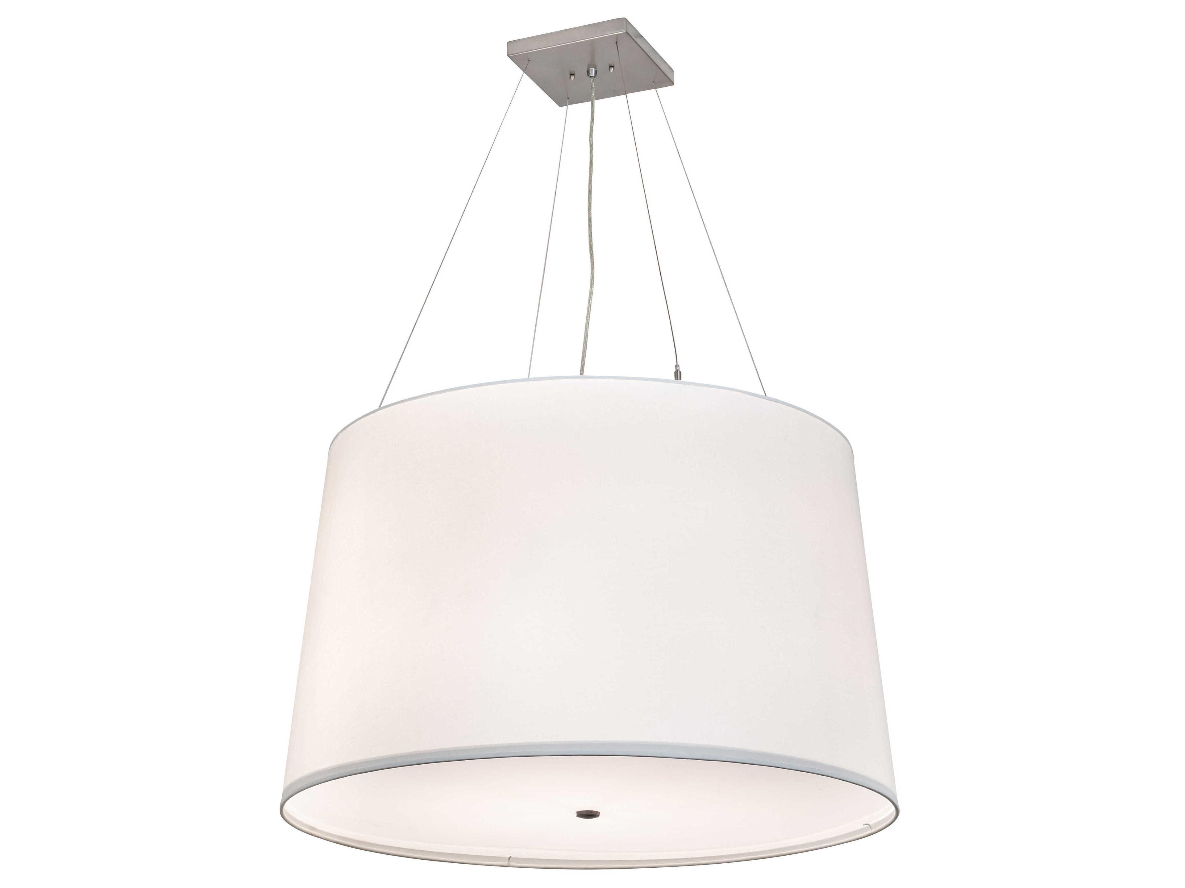 Meyda Cilindro 6-Light Nickel White Drum Pendant