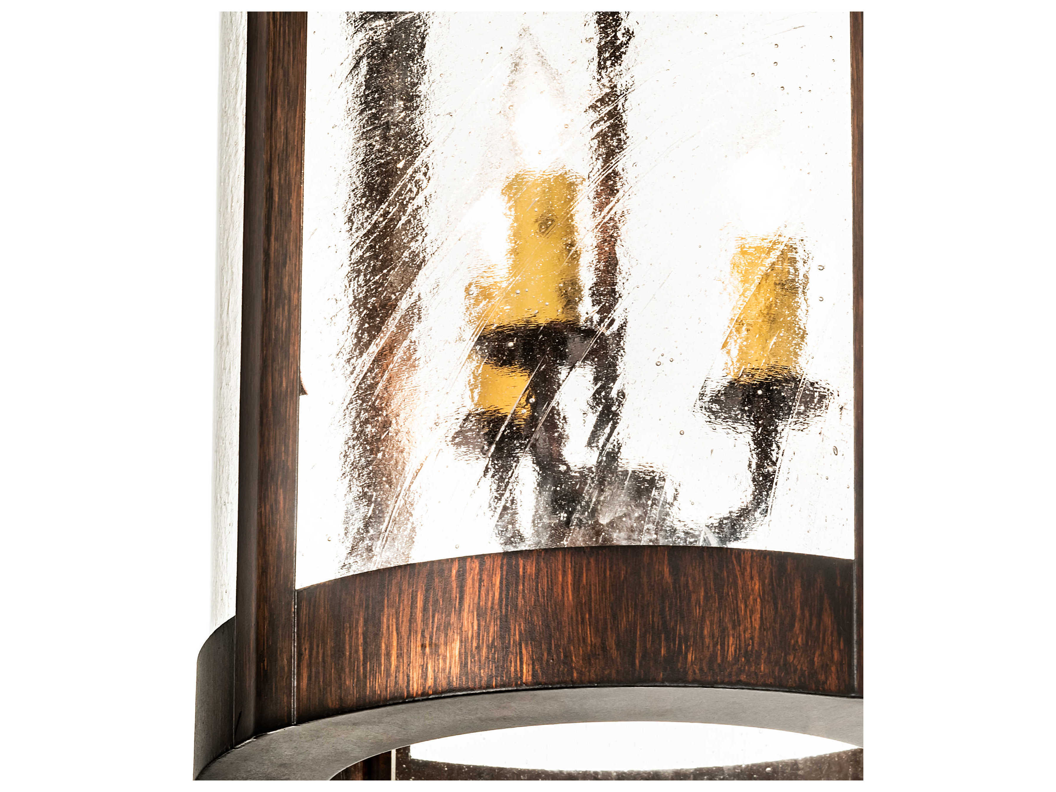 Meyda Lake Charles 3-Light Chocolate Seedy Brown Glass Candelabra Lantern Chandelier
