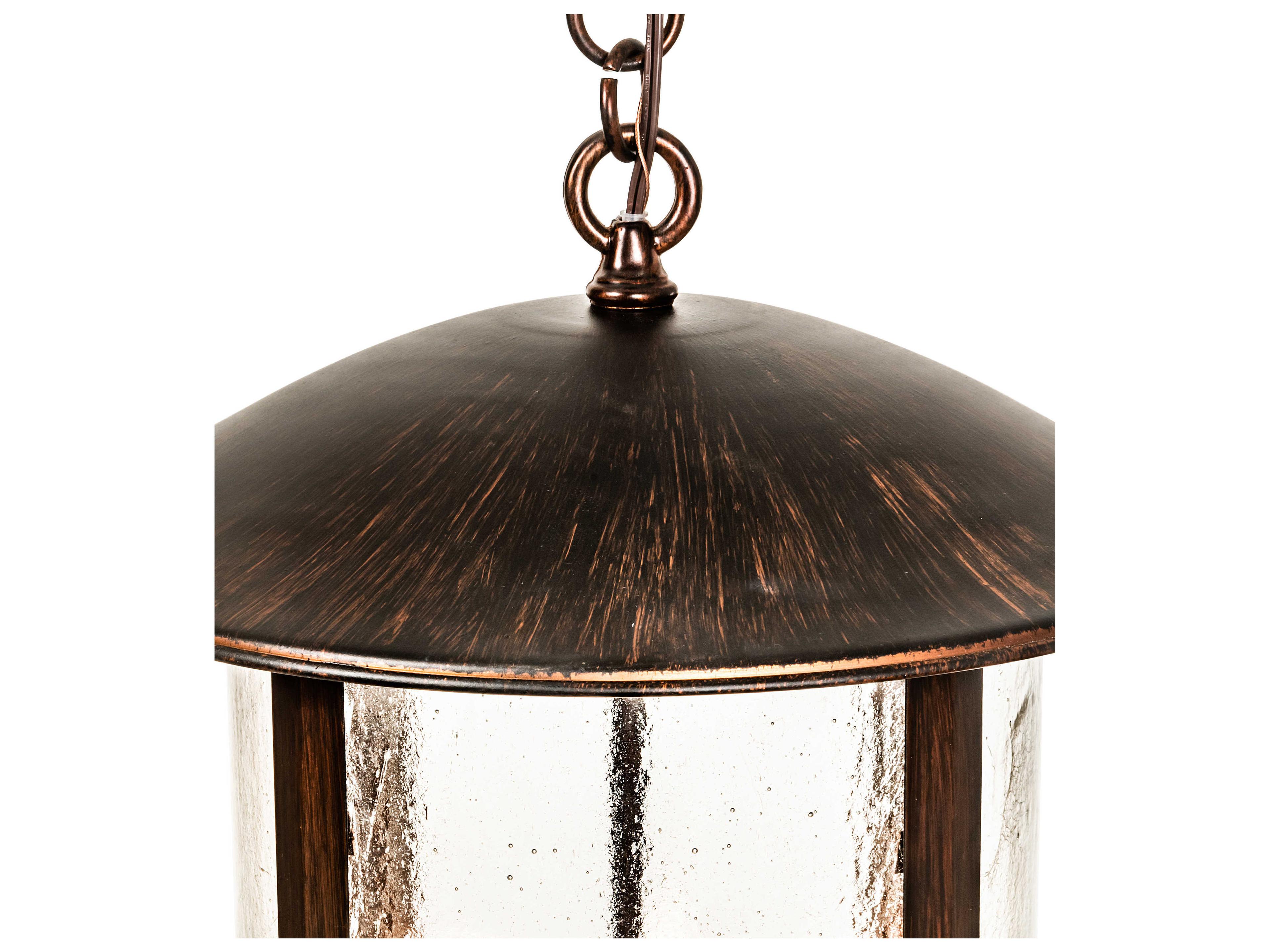 Meyda Lake Charles 3-Light Chocolate Seedy Brown Glass Candelabra Lantern Chandelier