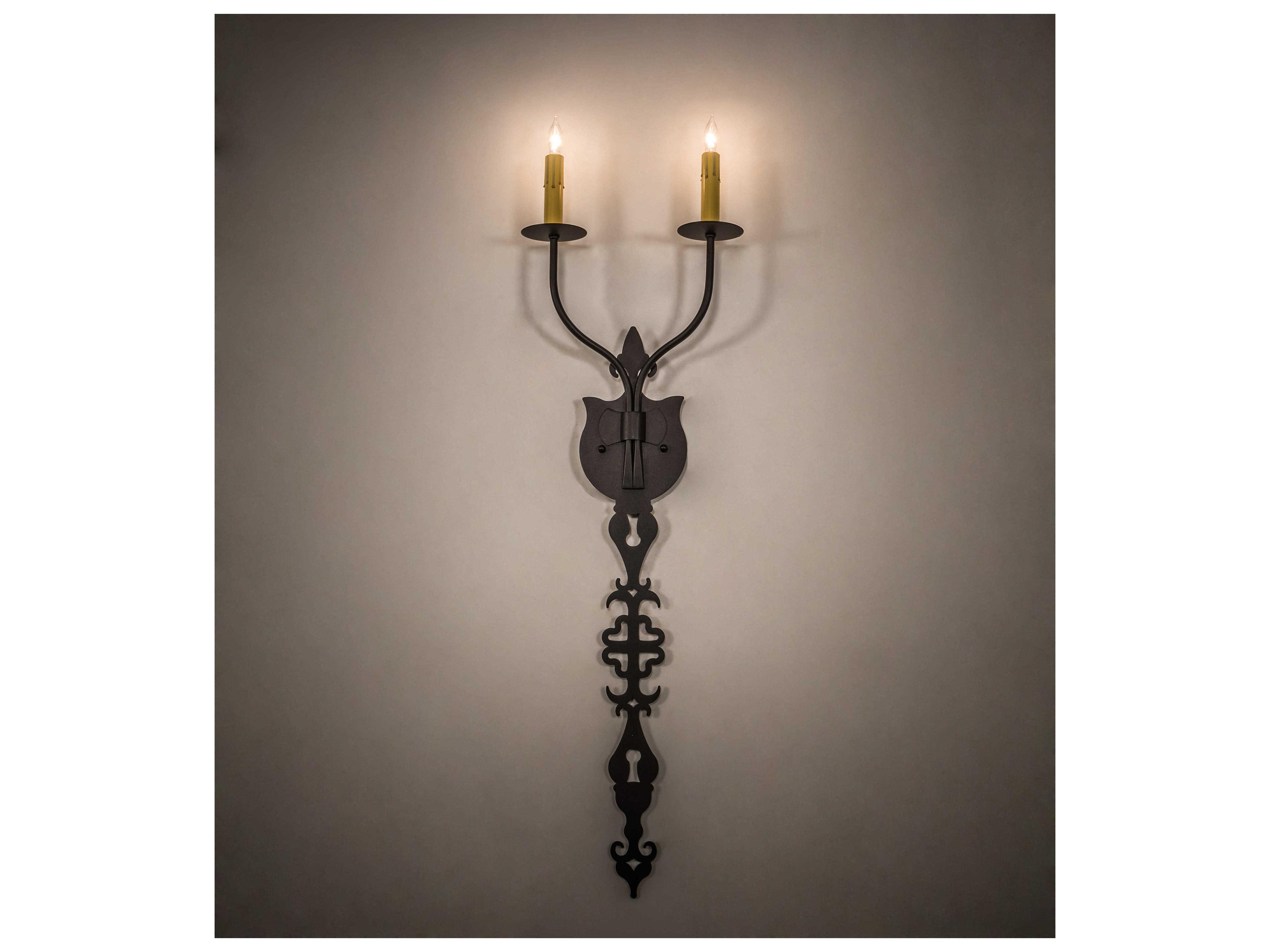 Meyda Merano 2-Light Antique Black Wall Sconce