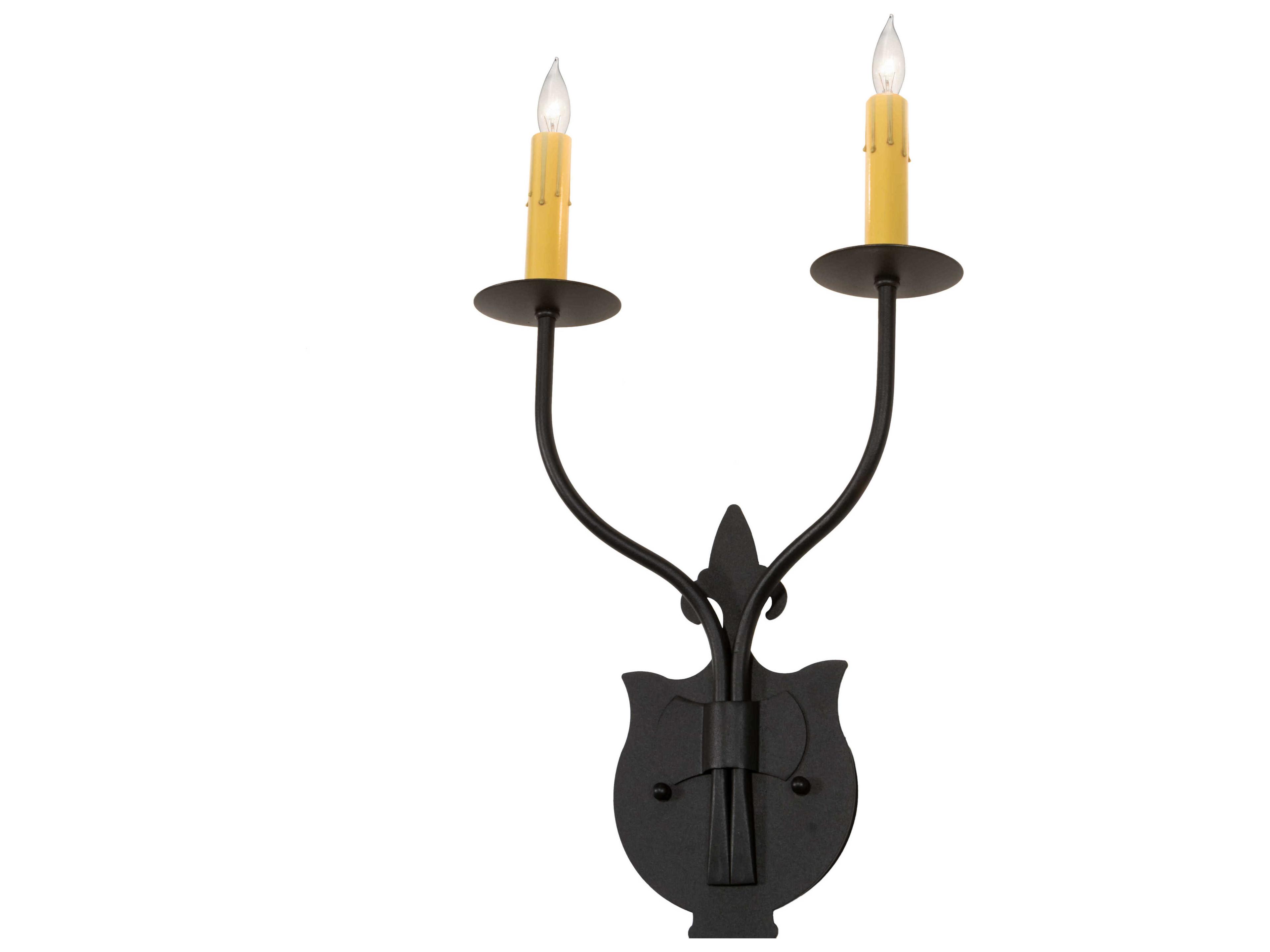 Meyda Merano 2-Light Antique Black Wall Sconce