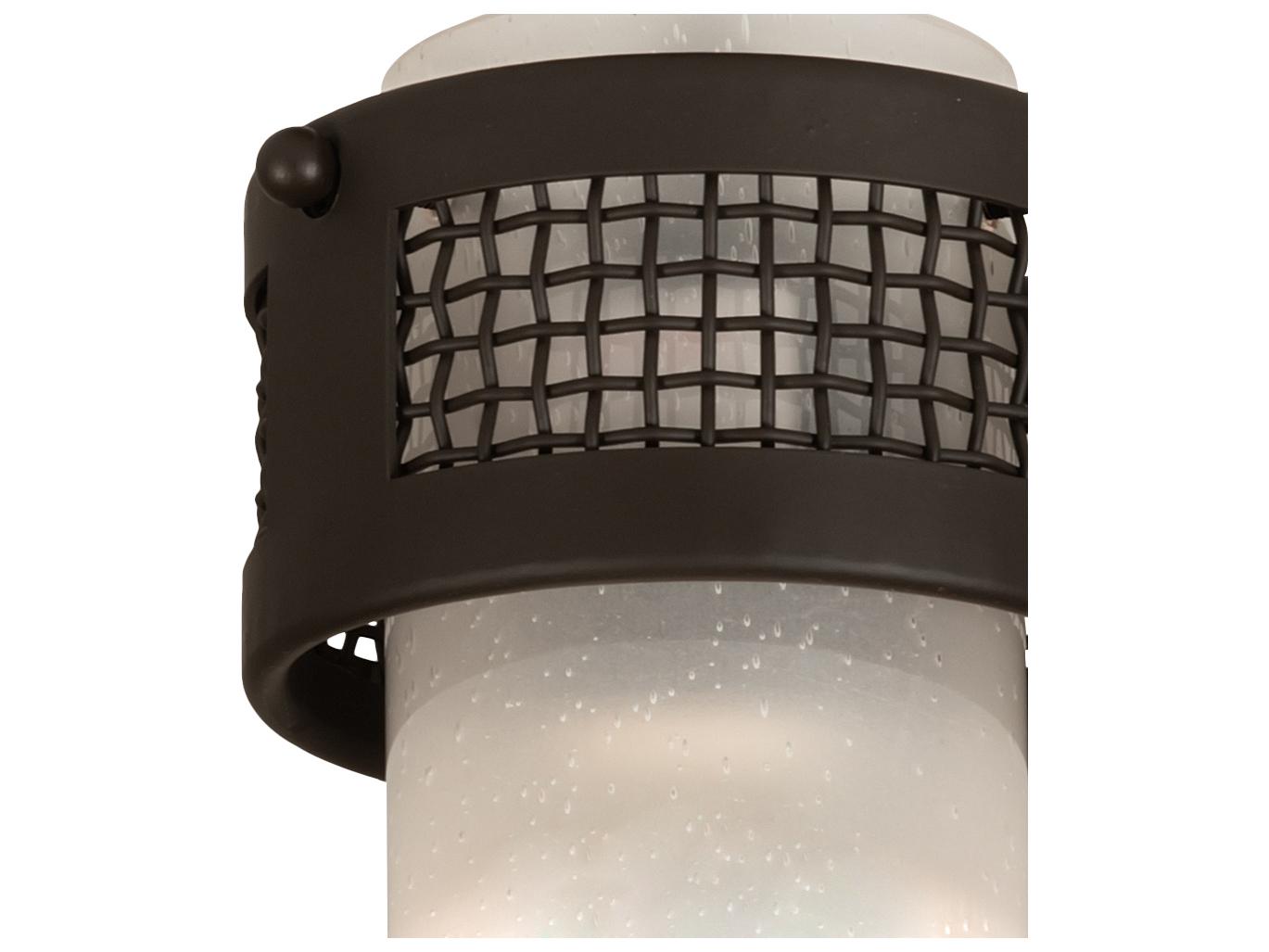 Meyda Maglia Semplice 1-Light Oil Rubbed Bronze White Glass Cylinder Mini Pendant