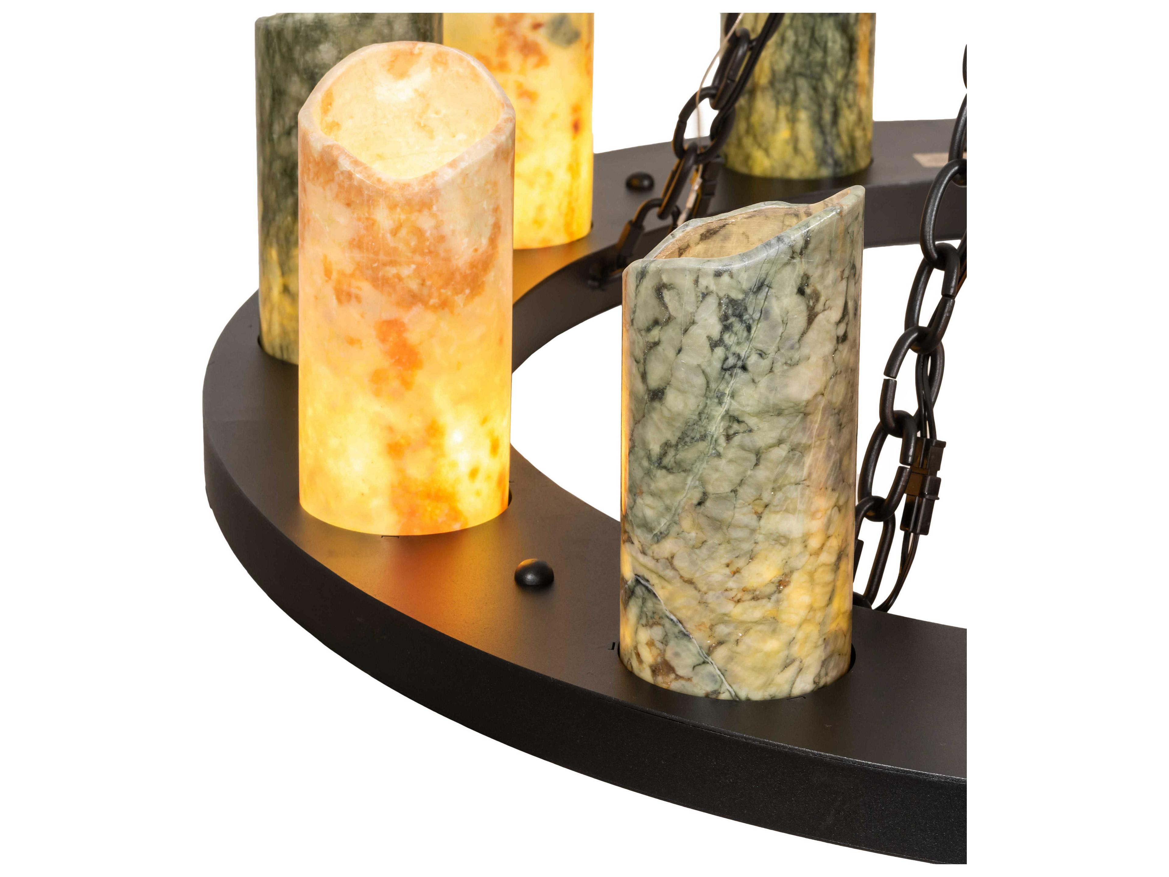 Meyda Loxley 12-Light Wrought Iron Black Cylinder Round Chandelier