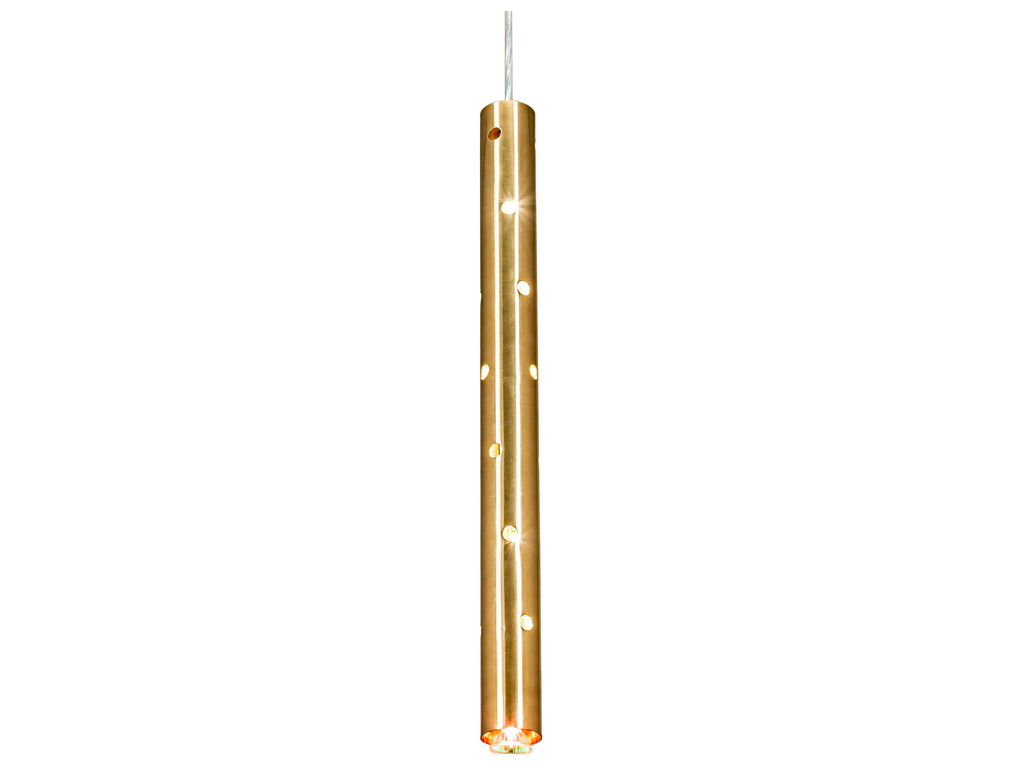Meyda 1-Light Brass Tint LED Cylinder Linear Mini Pendant