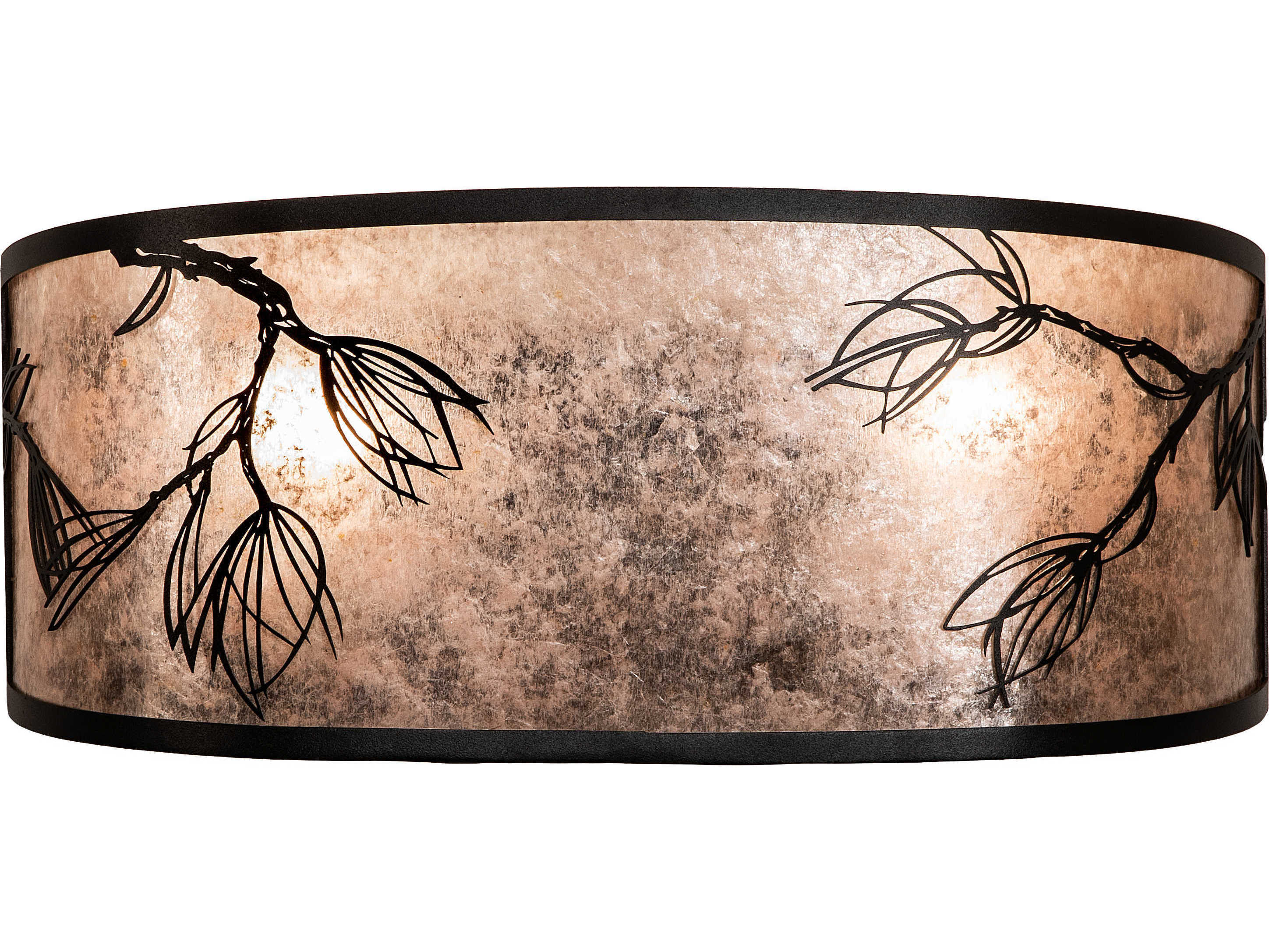 Meyda Lone Pine 4-Light Black Silver Mica Wall Sconce