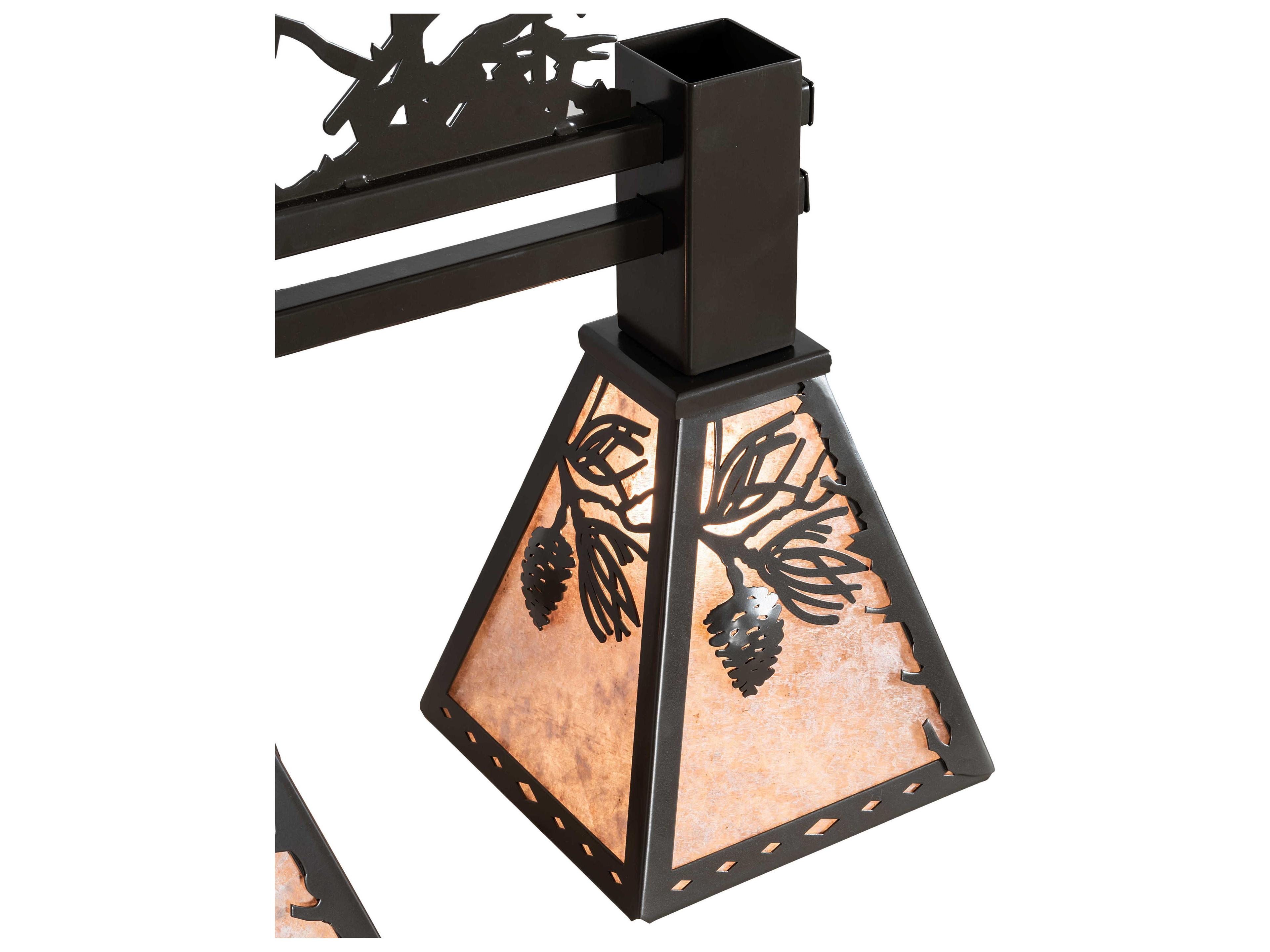 Meyda Winter Pine 3-Light Timeless Bronze Silver Island Pendant