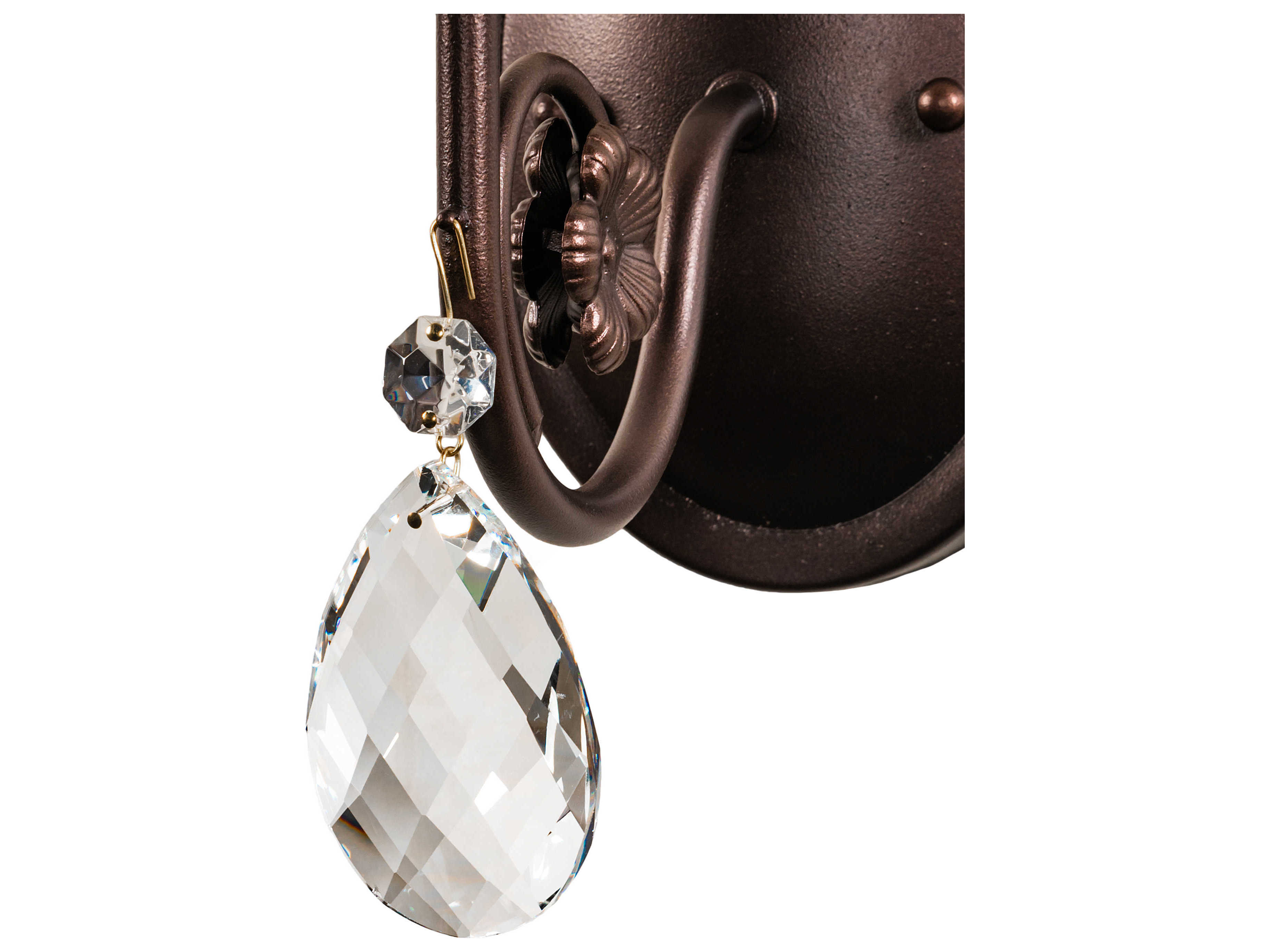 Meyda Antonia 1-Light Mahogany Bronze Crystal Brown Wall Sconce