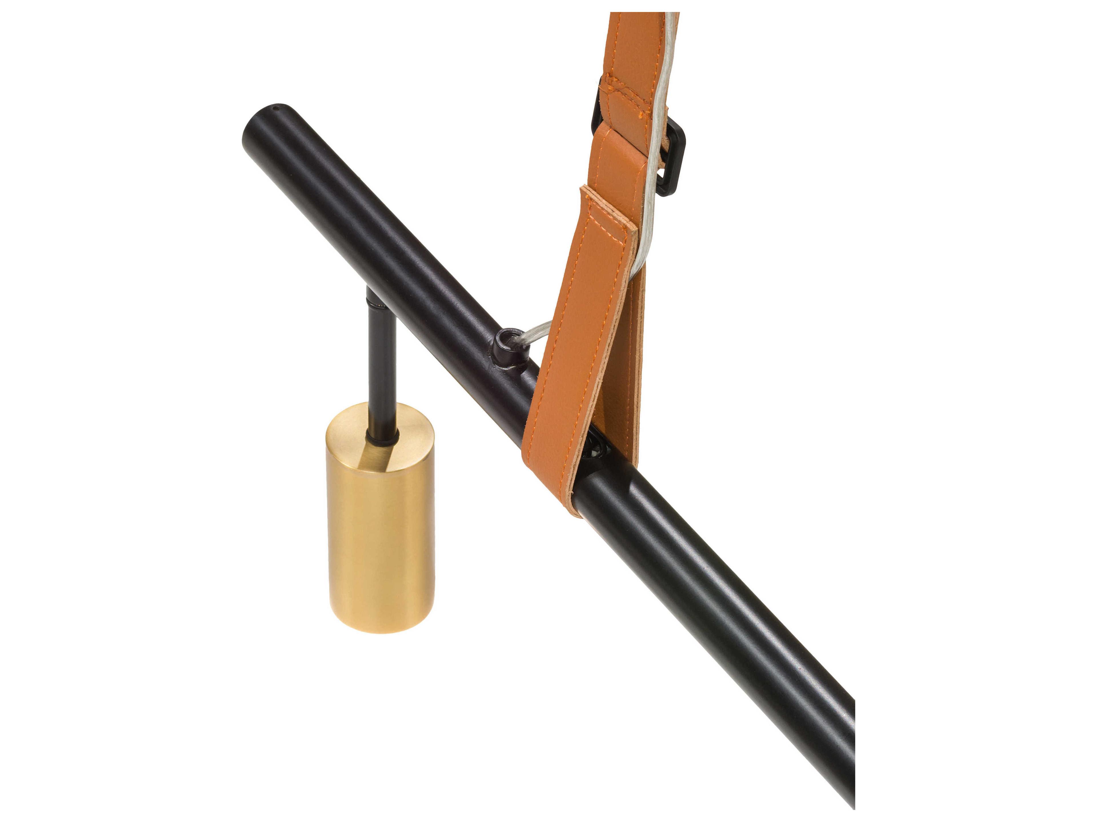 Meyda Graton 5-Light Satin Brass Black LED Linear Island Pendant