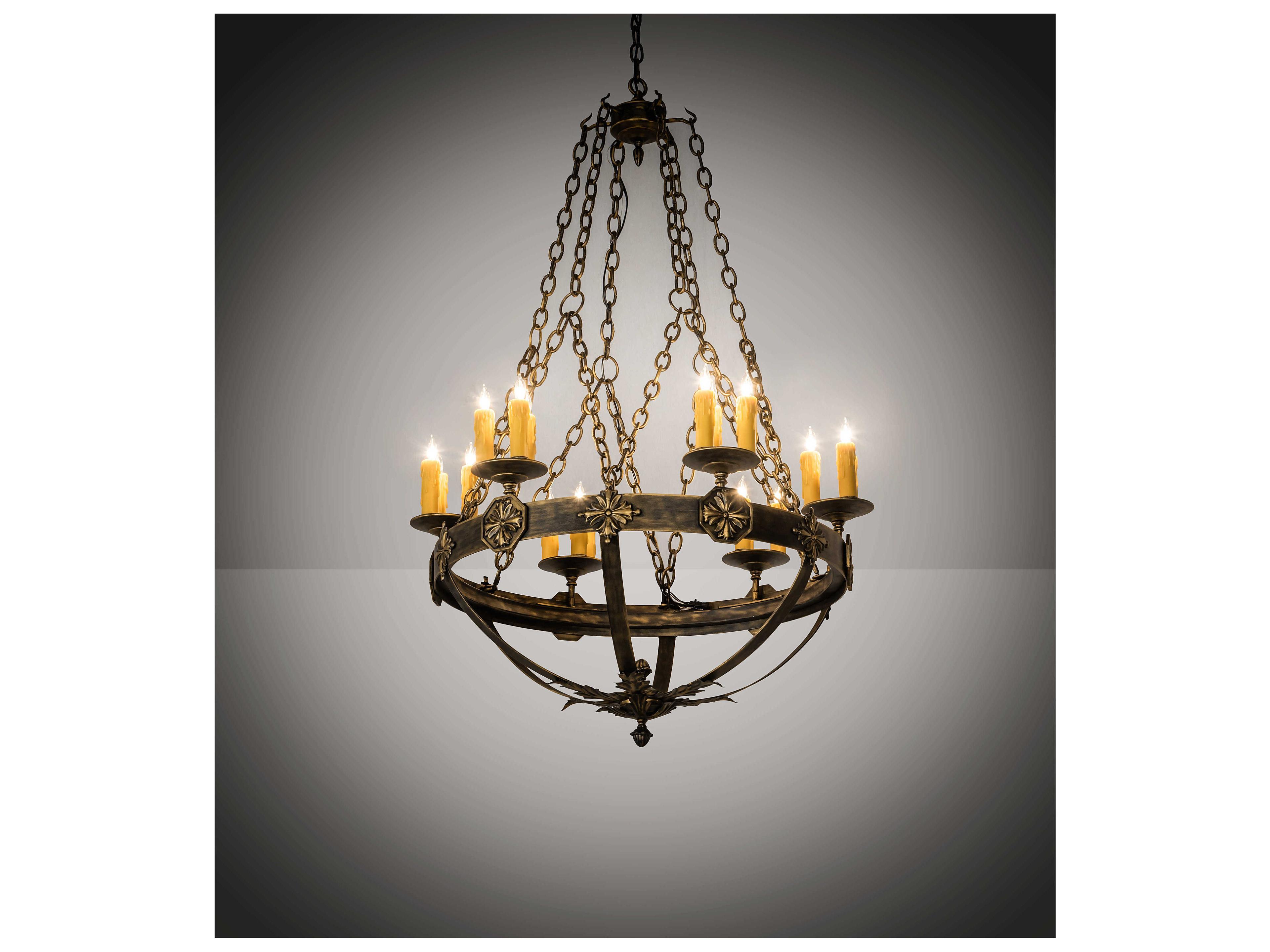 Meyda Neapolis 18-Light8-Light Textured Black Gold Highlight Candelabra Chandelier