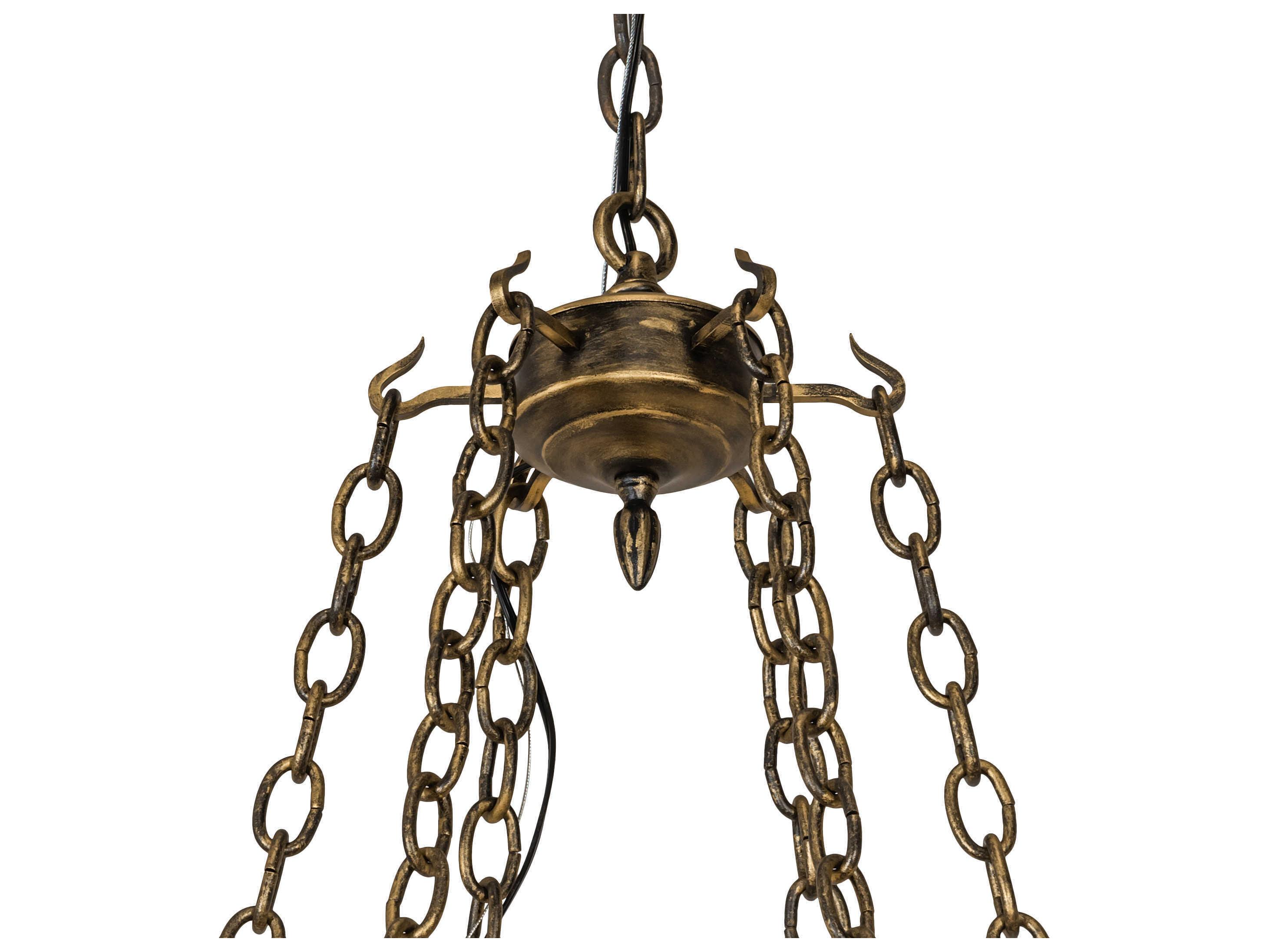 Meyda Neapolis 18-Light8-Light Textured Black Gold Highlight Candelabra Chandelier