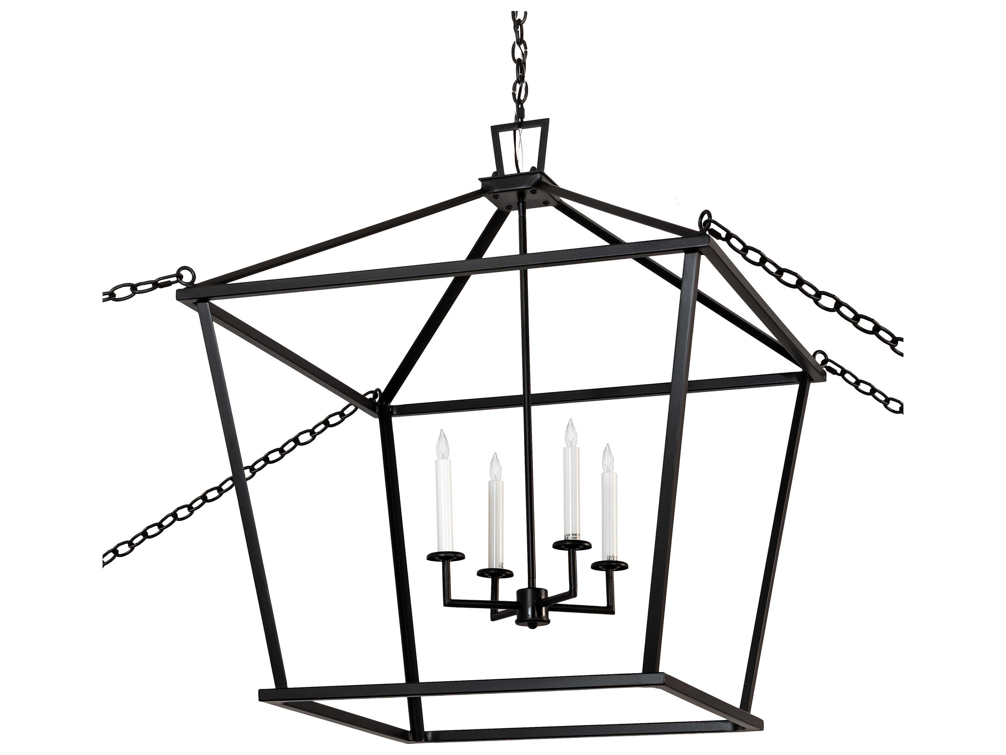 Meyda Kitzi 4-Light Black White Candelabra Chandelier
