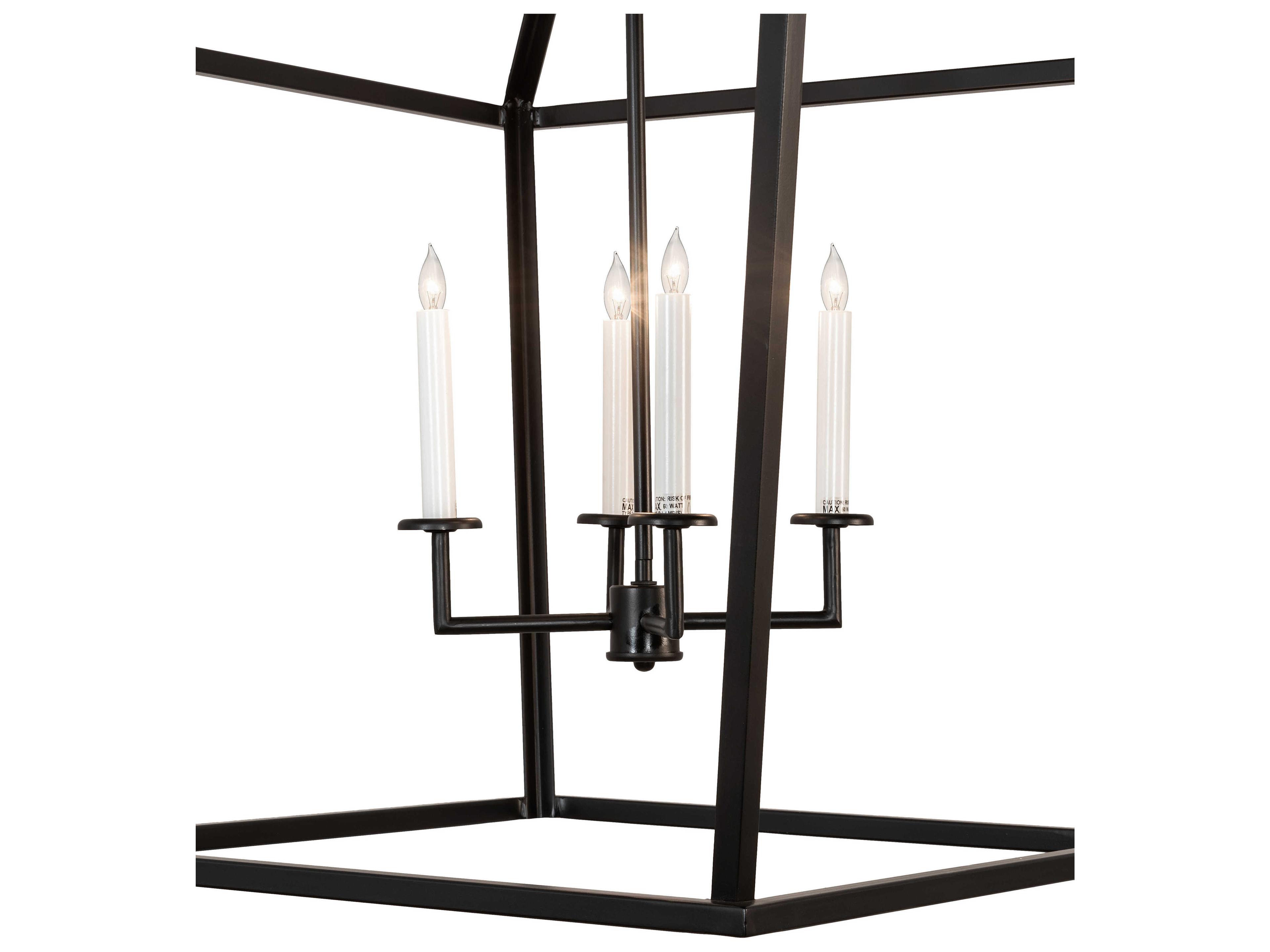 Meyda Kitzi 4-Light Black White Candelabra Chandelier