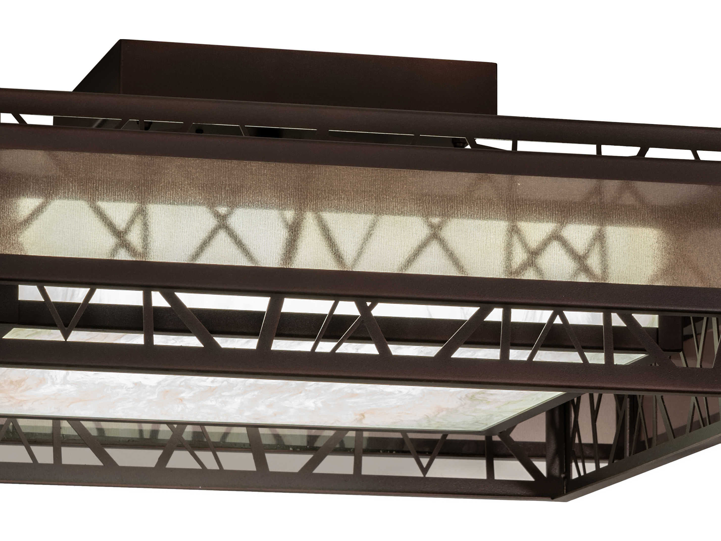 Meyda Quadrato Bronze Brown LED Geometric Flush Mount