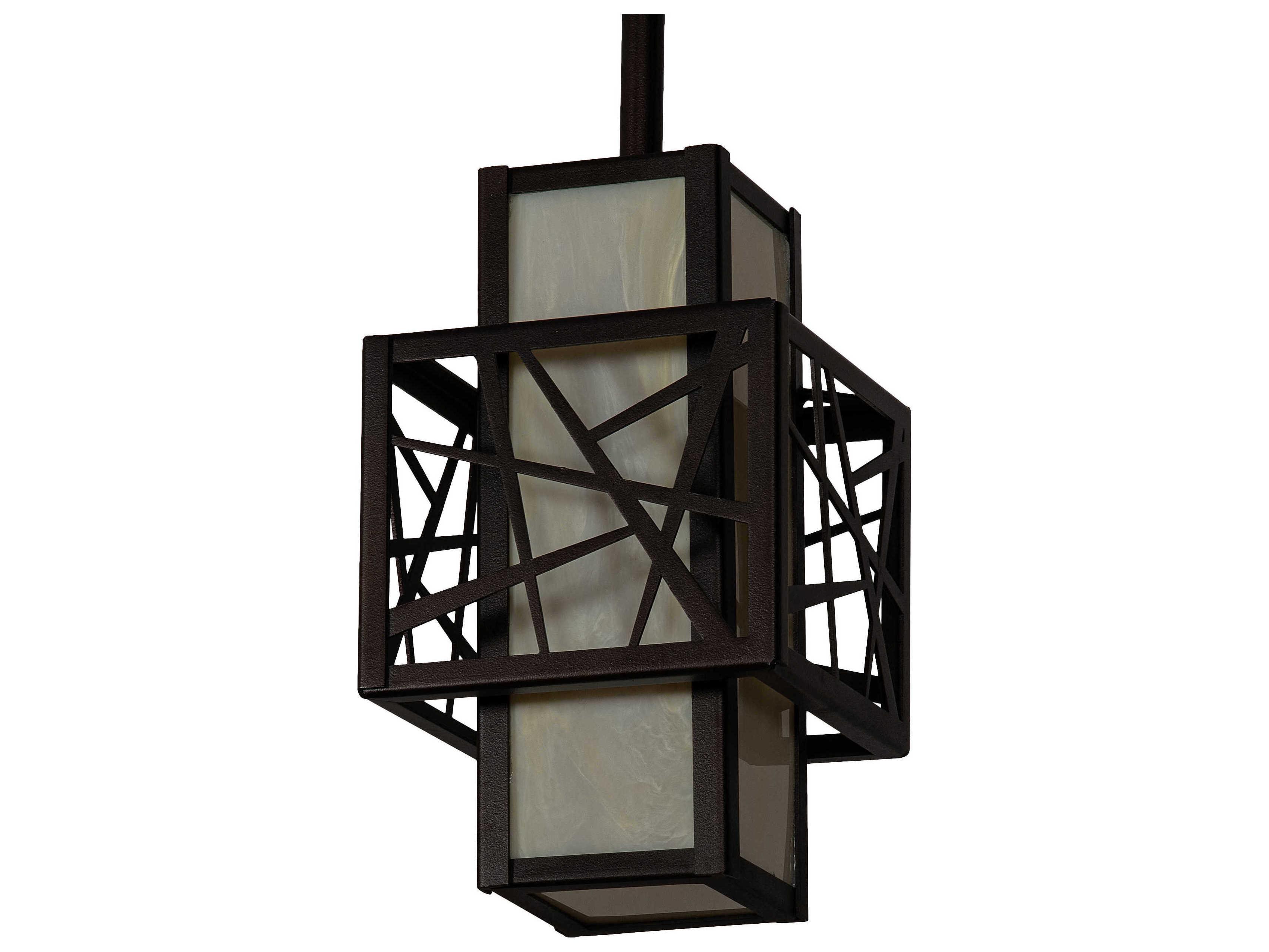 Meyda Quadrato Bronze Off White LED Geometric Mini Pendant