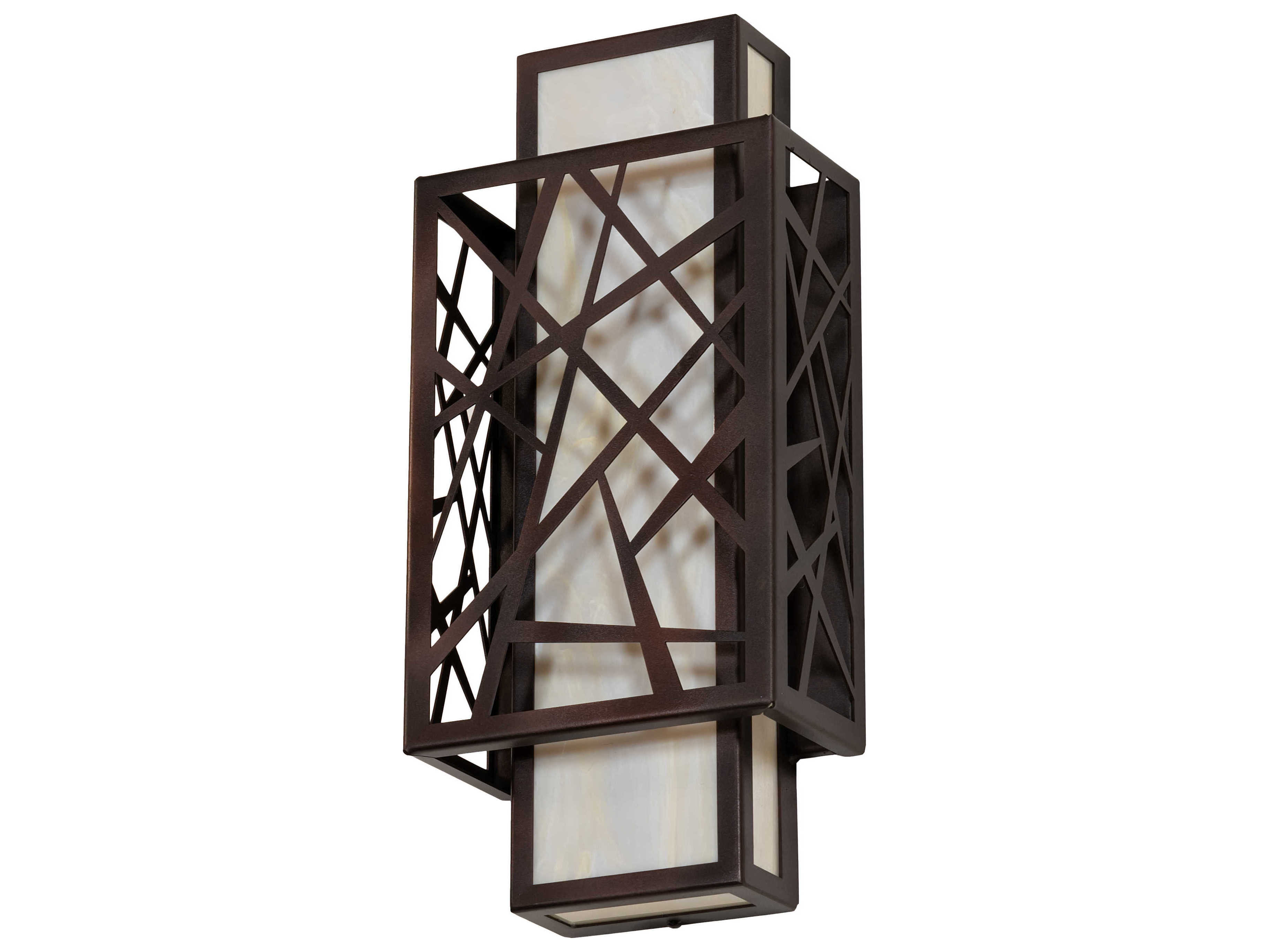 Meyda Quadrato Bronze Off White LED Wall Sconce
