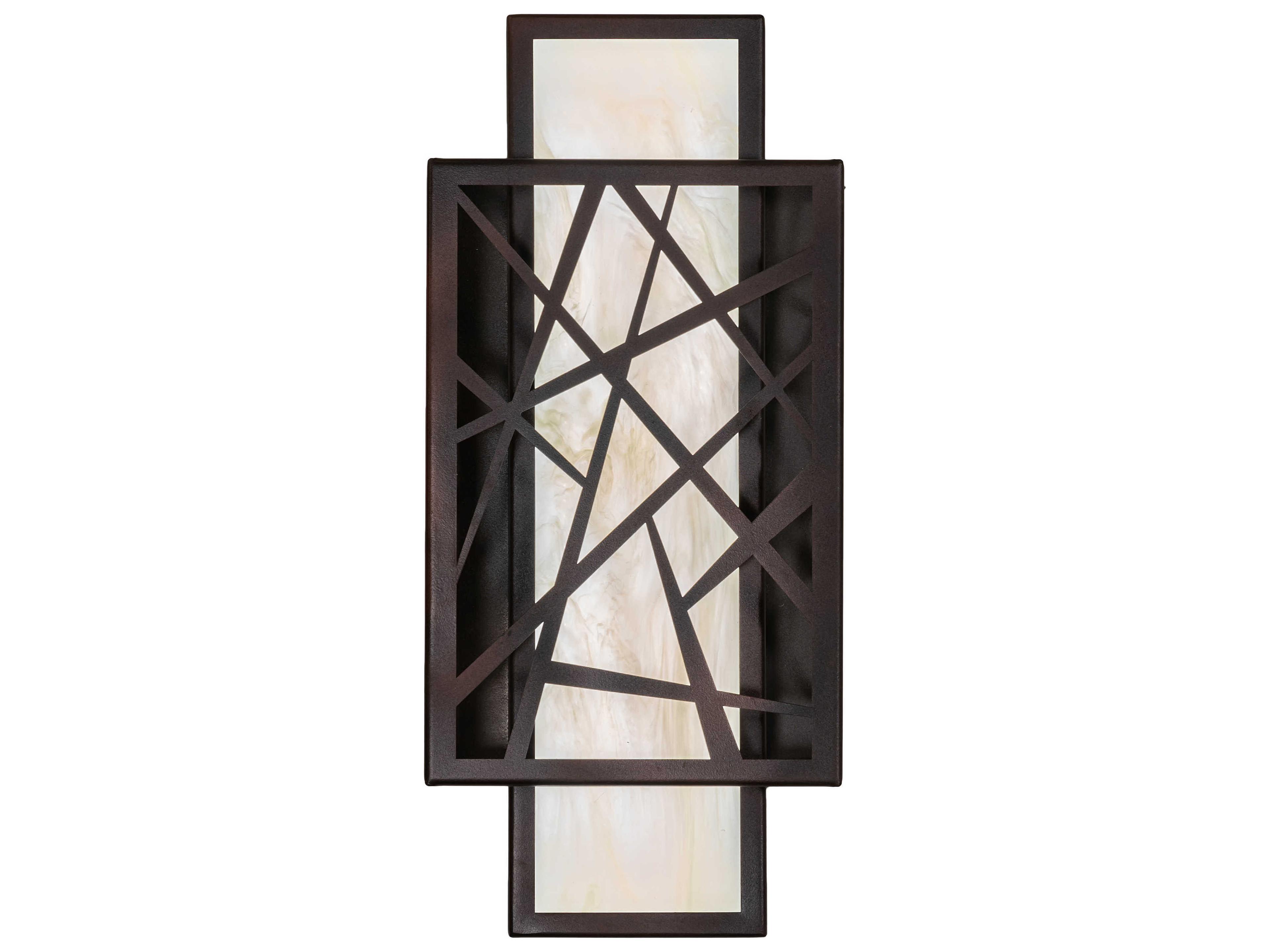 Meyda Quadrato Bronze Off White LED Wall Sconce