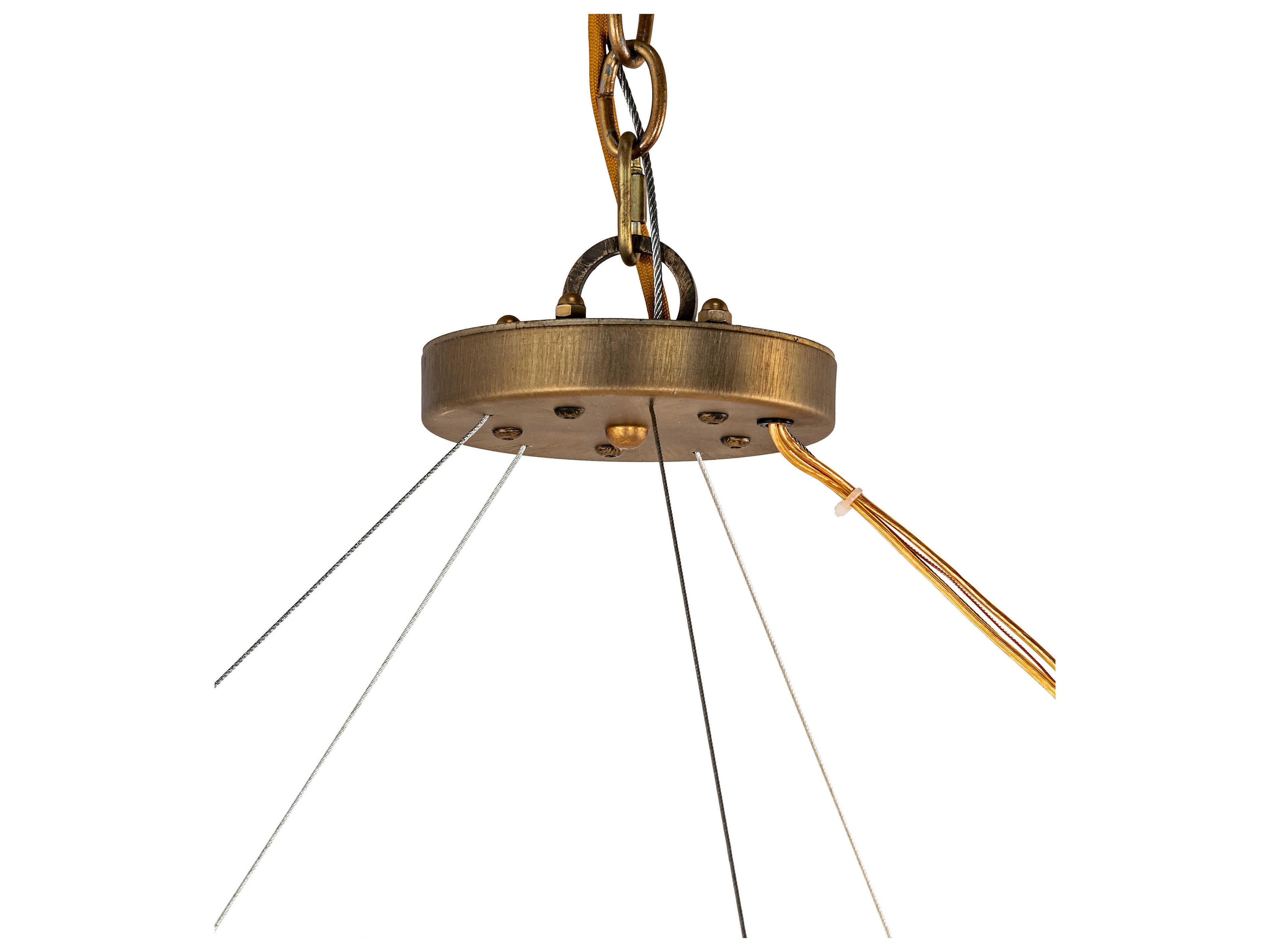 Meyda Alessandro 20-Light Brass Tint White Round Tiered Pendant