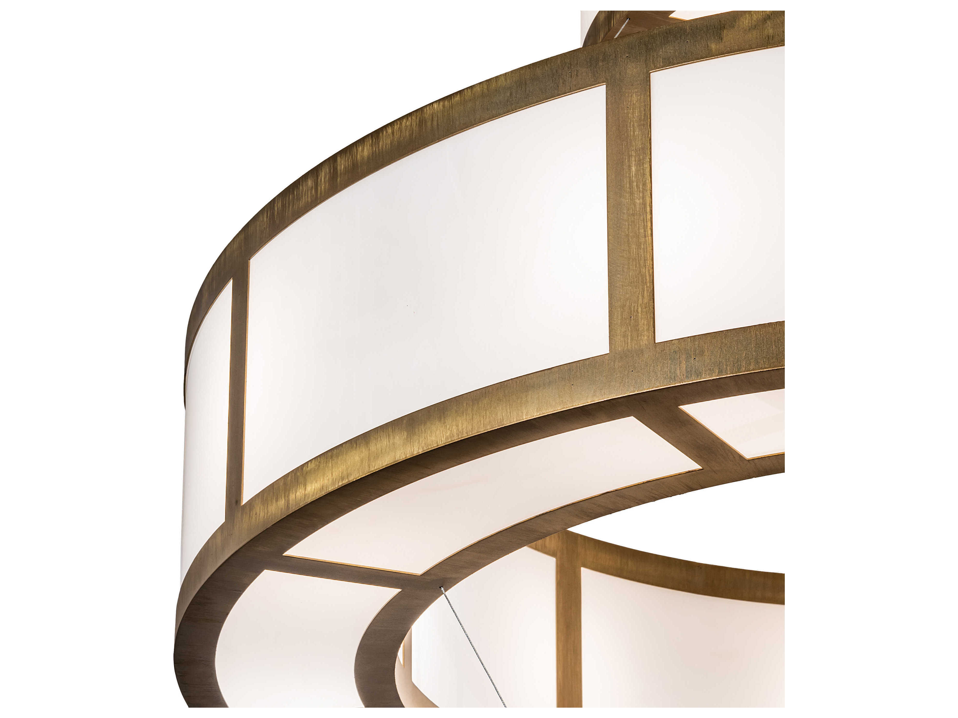 Meyda Alessandro 20-Light Brass Tint White Round Tiered Pendant