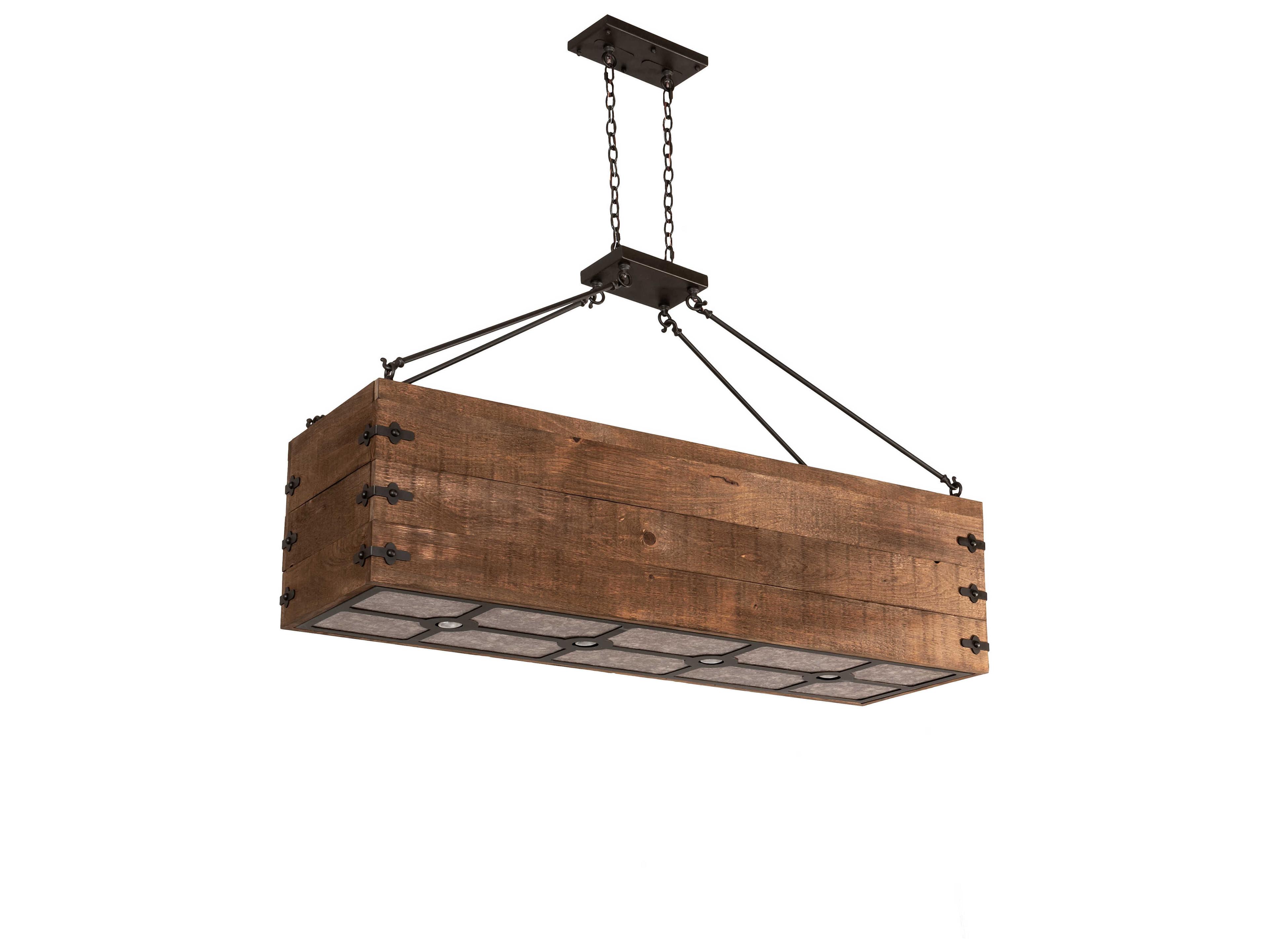 Meyda Reclamare 12-Light Natural Wood Brown Island Pendant
