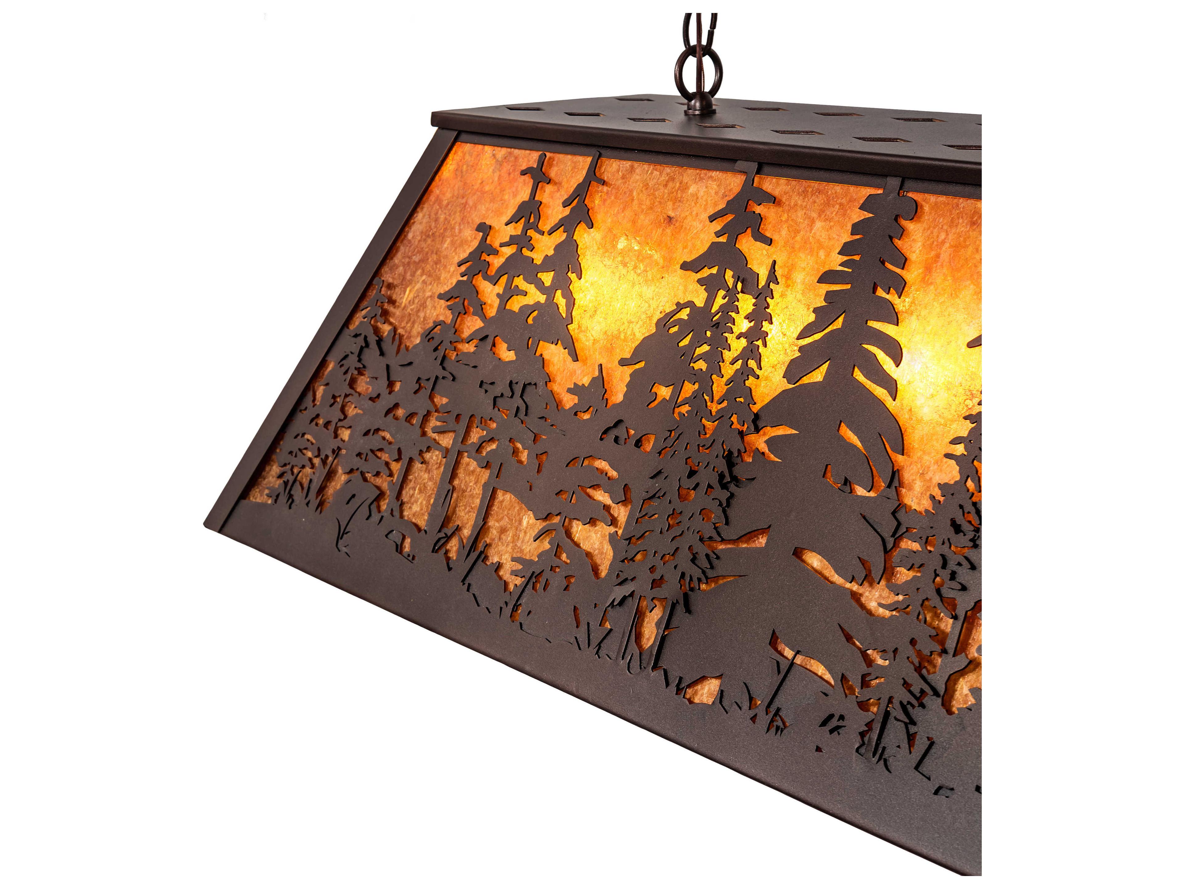 Meyda Tall Pines 6-Light Mahogany Bronze Brown Island Pendant