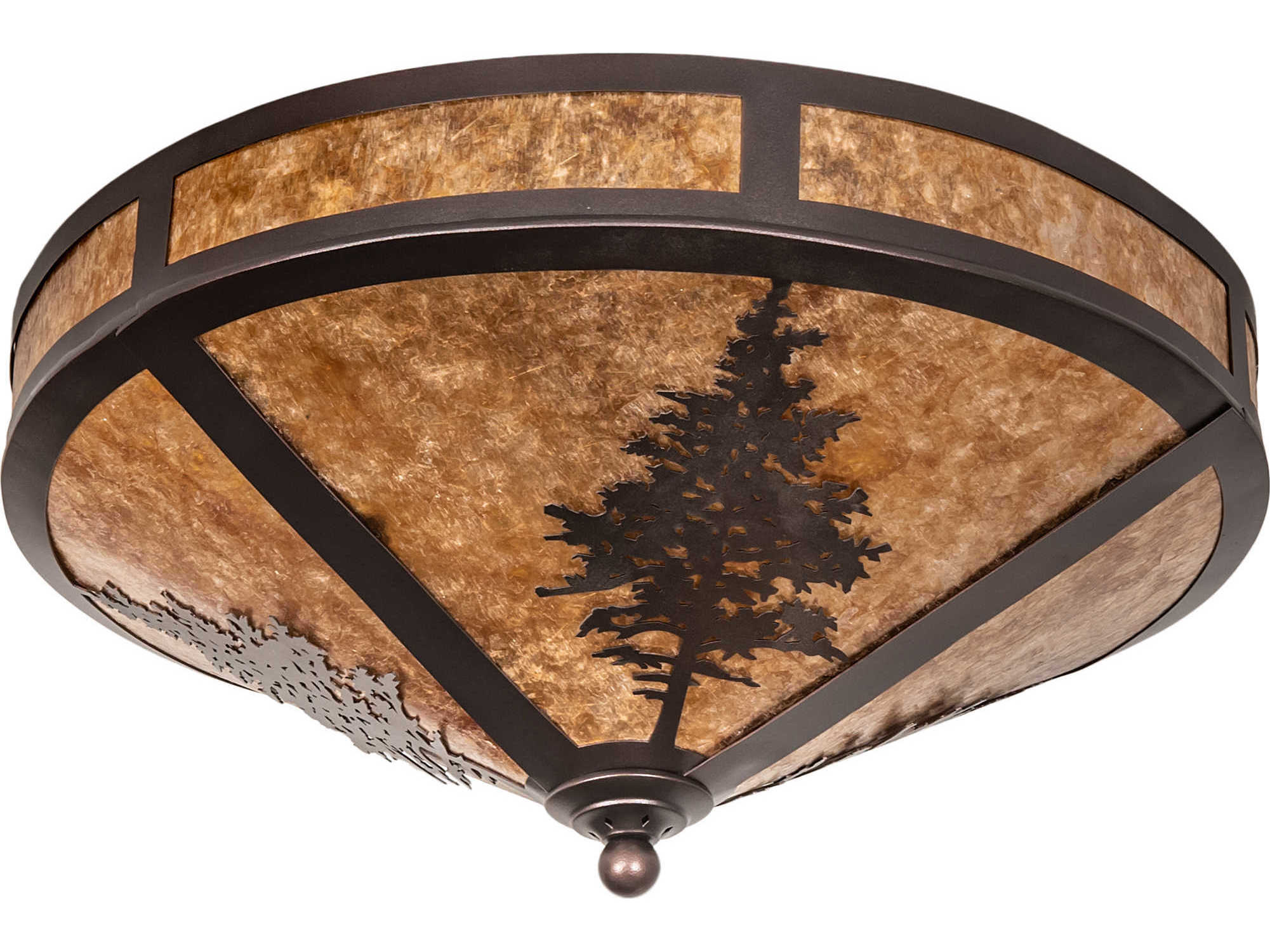 Meyda Tamarack 2-Light Mahogany Bronze Brown Flush Mount
