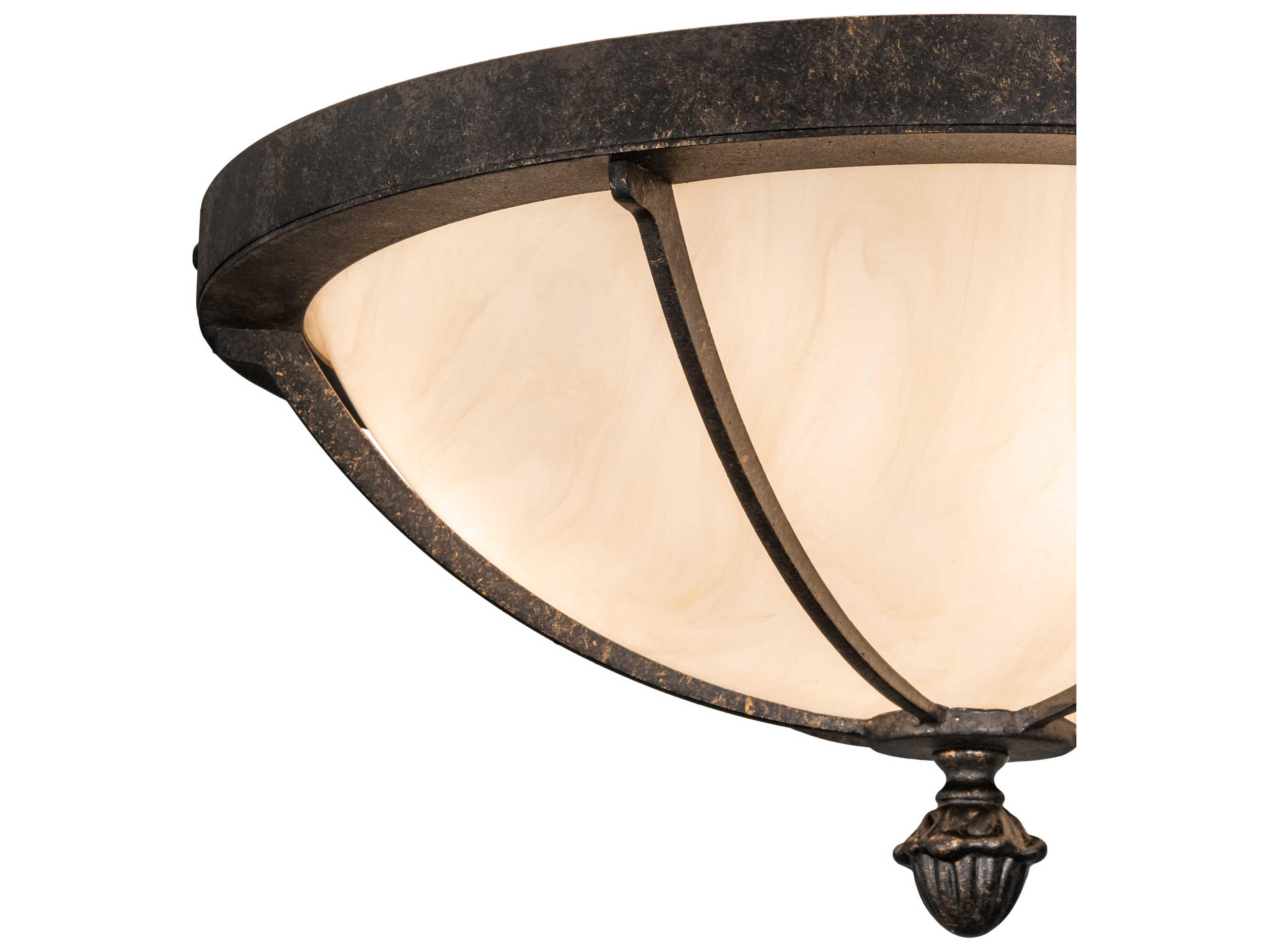 Meyda Dominga 3-Light Bronze Gold Bowl Flush Mount