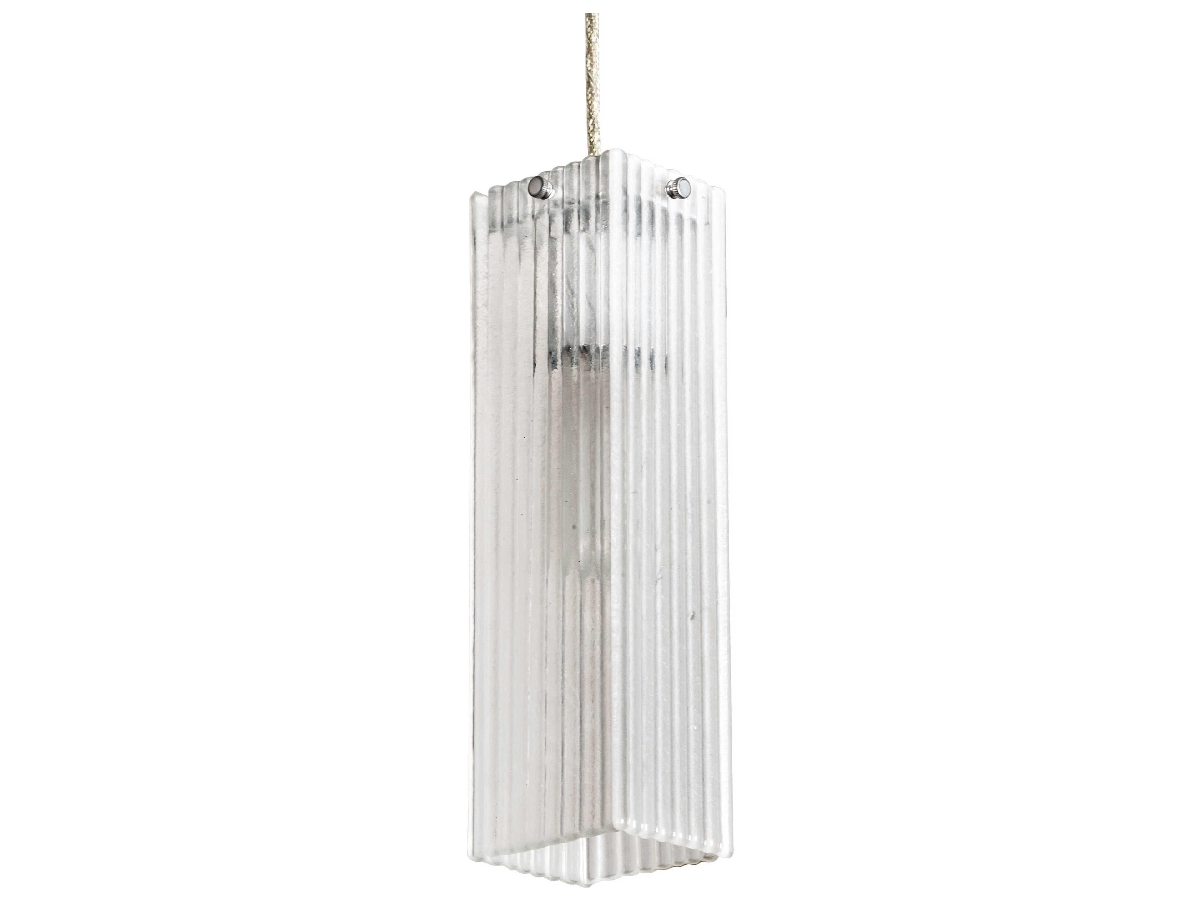 Meyda Metro 1-Light Nickel Clear Glass Linear Mini Pendant