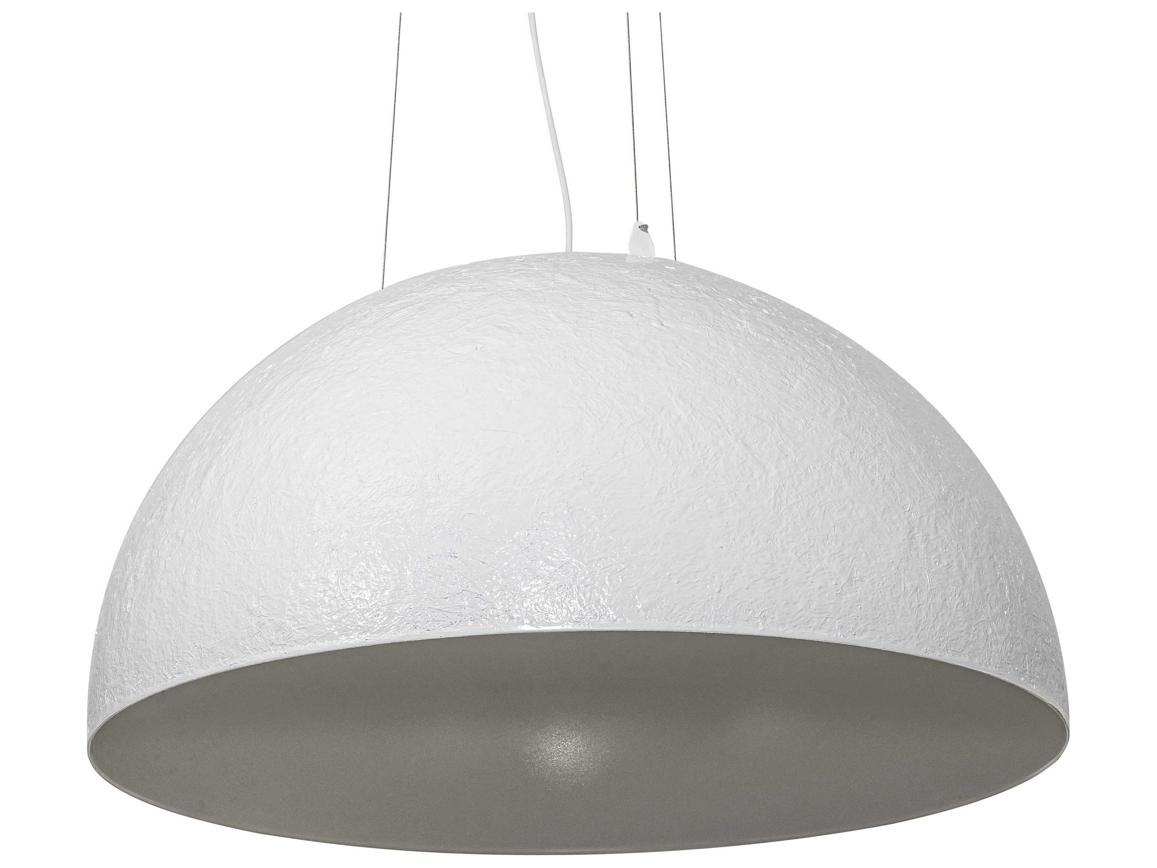 Meyda Gravity 1-Light White Silver Bowl Pendant