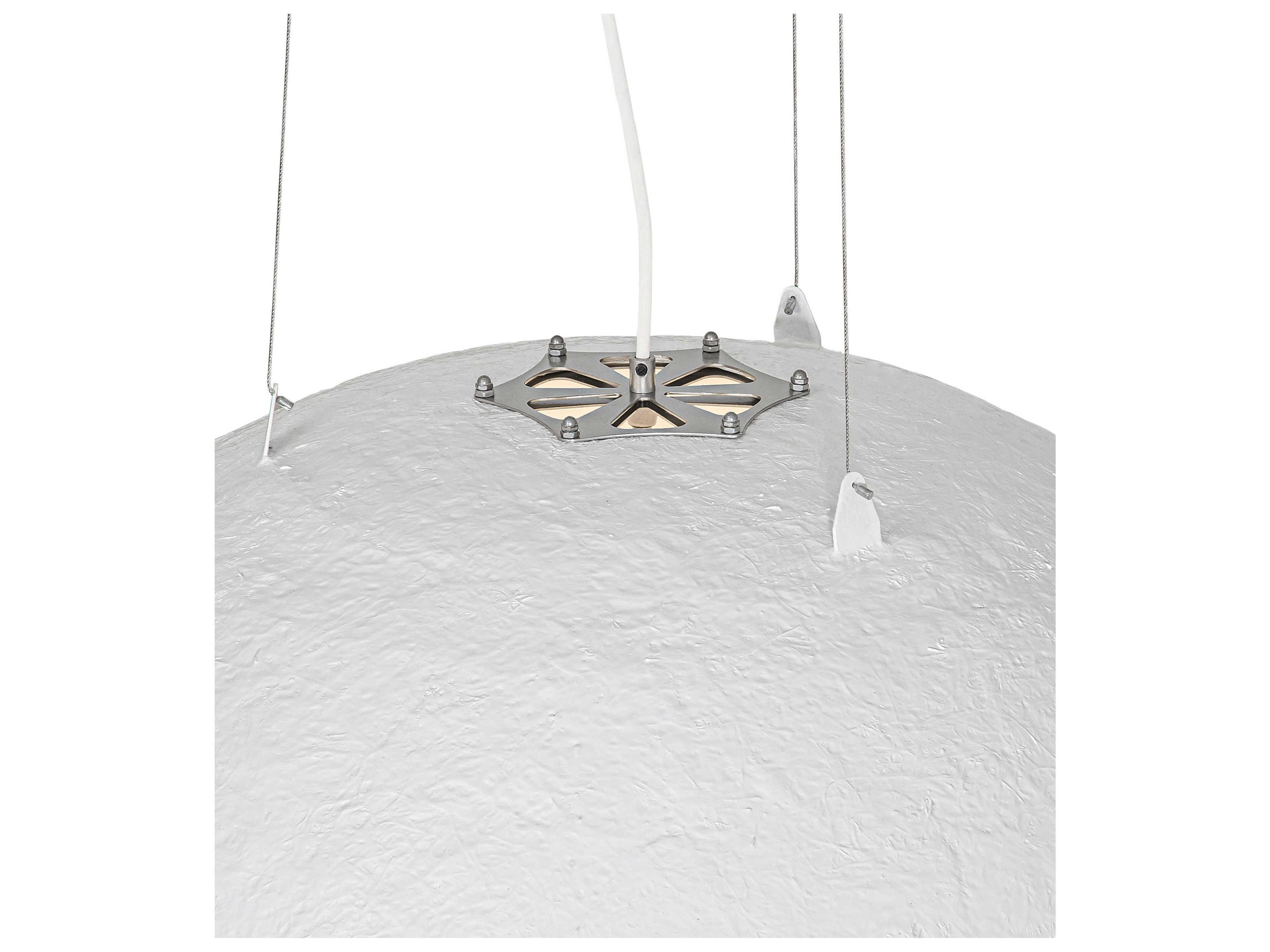 Meyda Gravity 1-Light White Silver Bowl Pendant